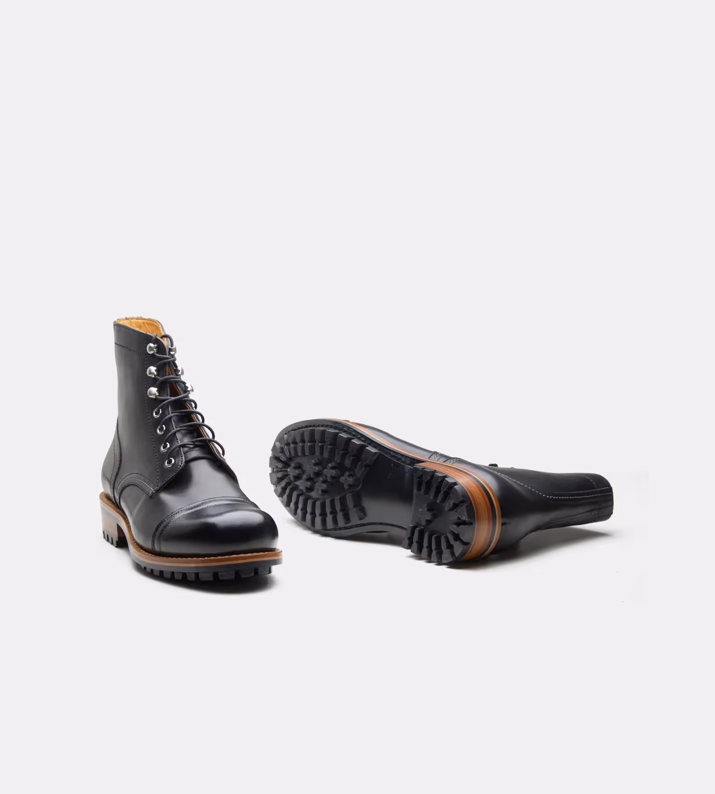 Hand Welted Black Captoe Work Boot  image 3