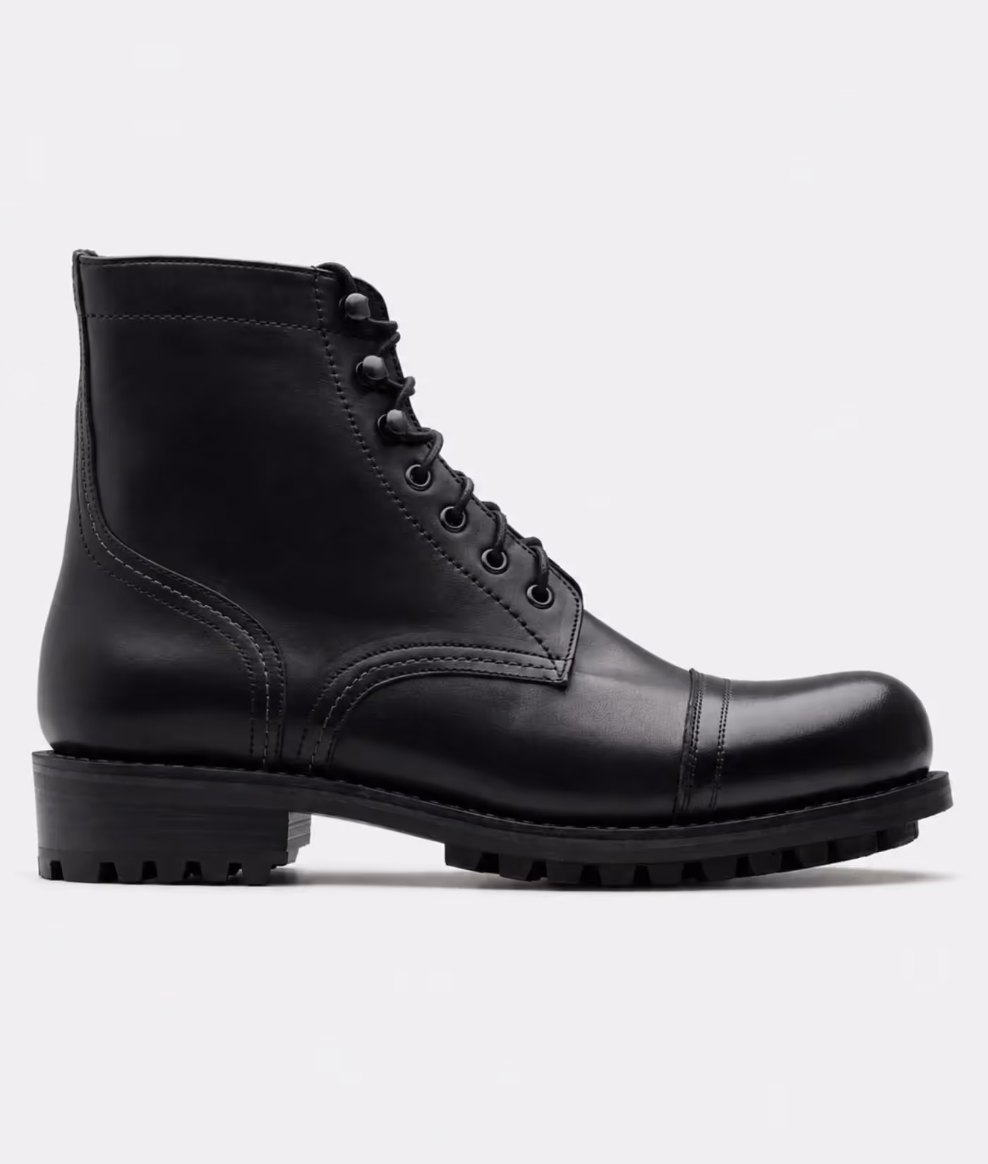 Hand Welted Black Captoe Work Boot  image 5
