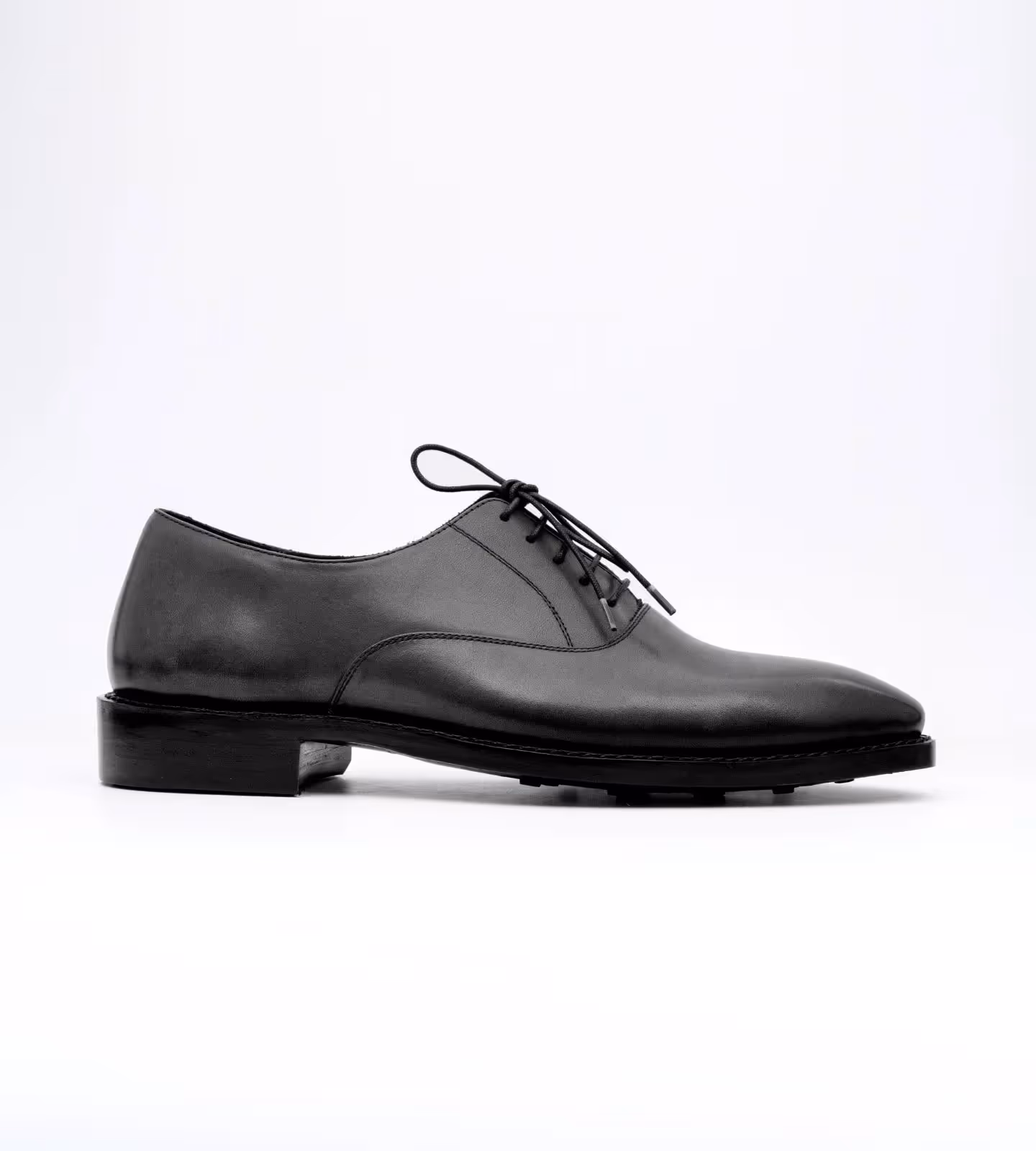 Hand Welted Black Chisel Toe Oxfords image 2