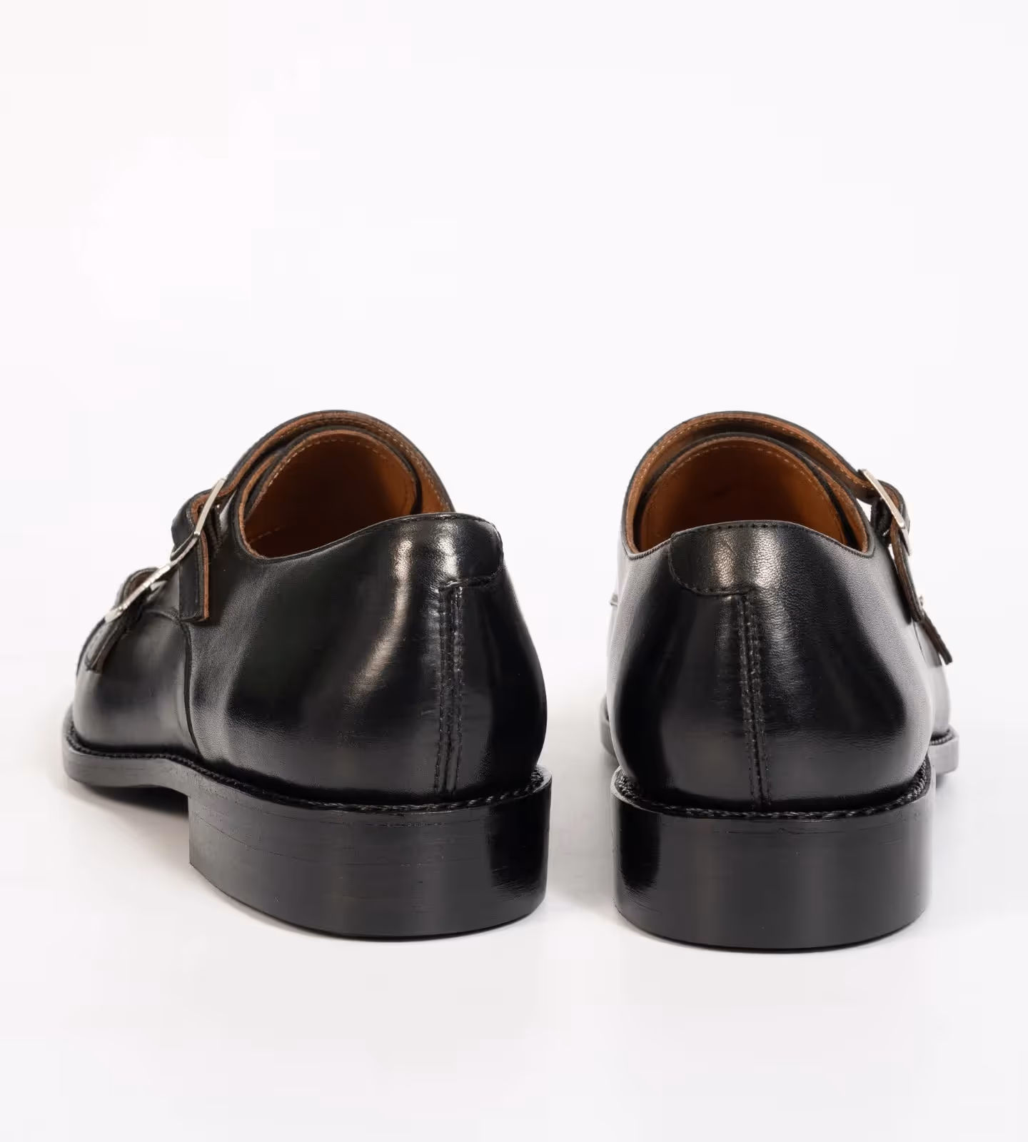 Hand Welted Black Double Monk Strap Shoe image 6