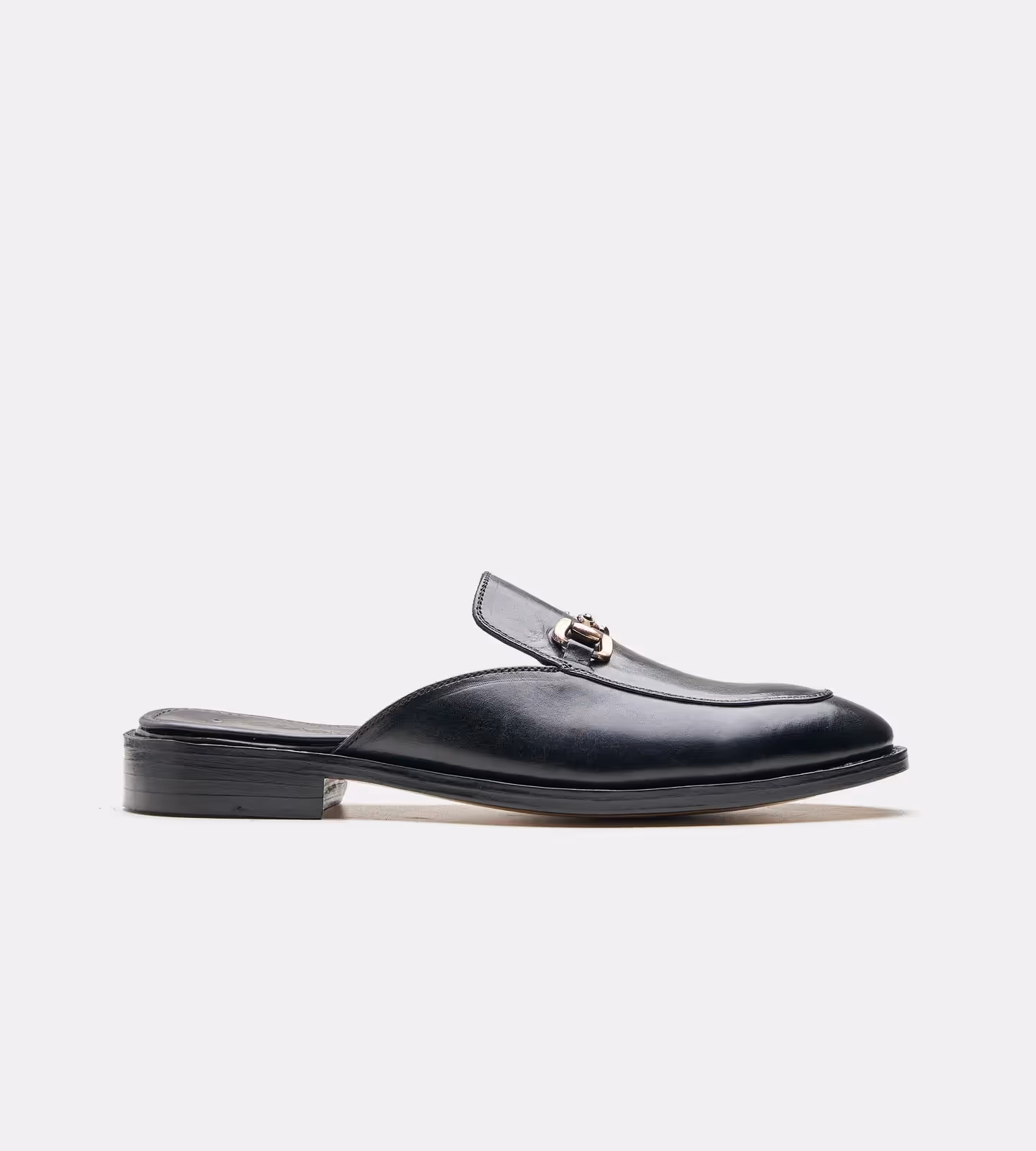Hand Welted Black Full Grain Horse Bit Mules image 3