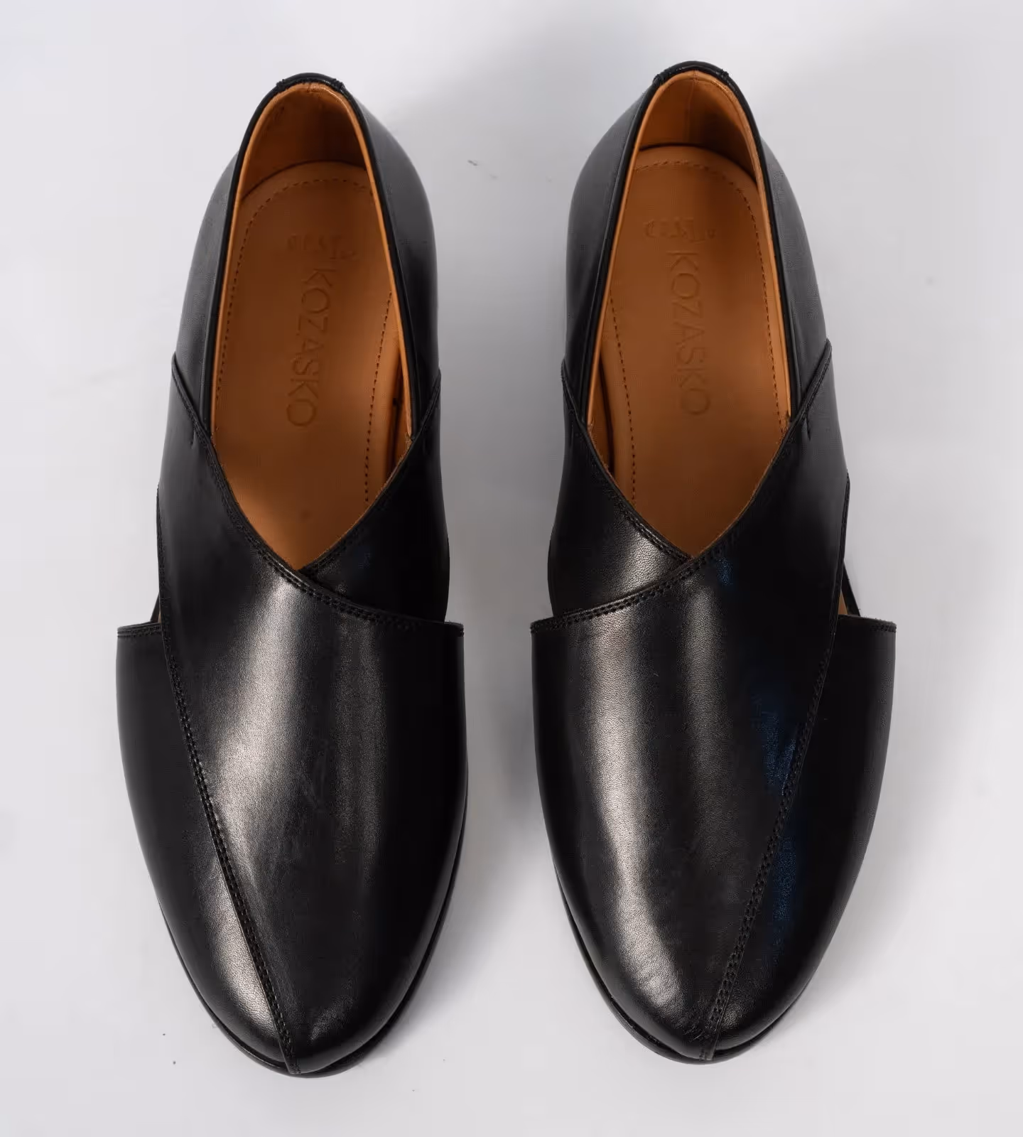Hand Welted Black Full Grain Leather Peshawari Shoes image 3