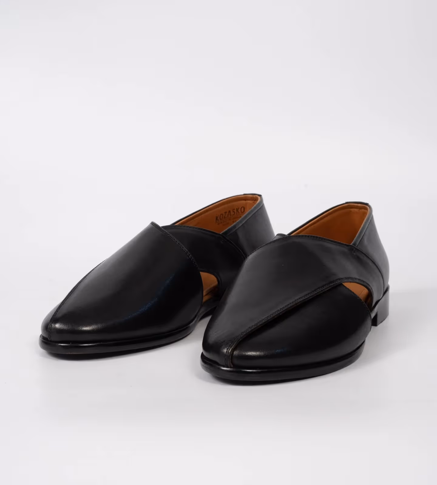 Hand Welted Black Full Grain Leather Peshawari Shoes image 5