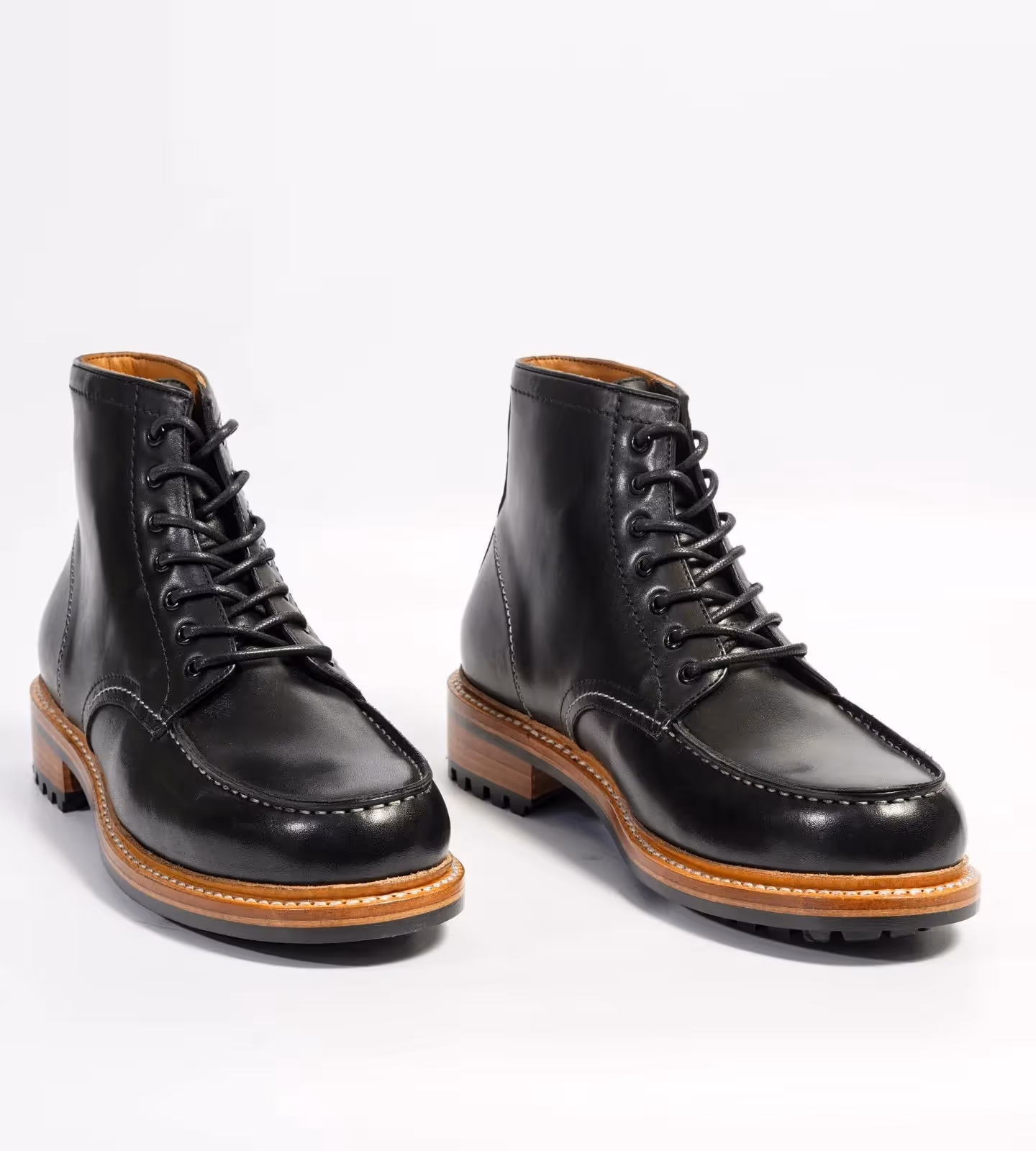 Hand Welted Black Full Grain Moctoe Boot image 1