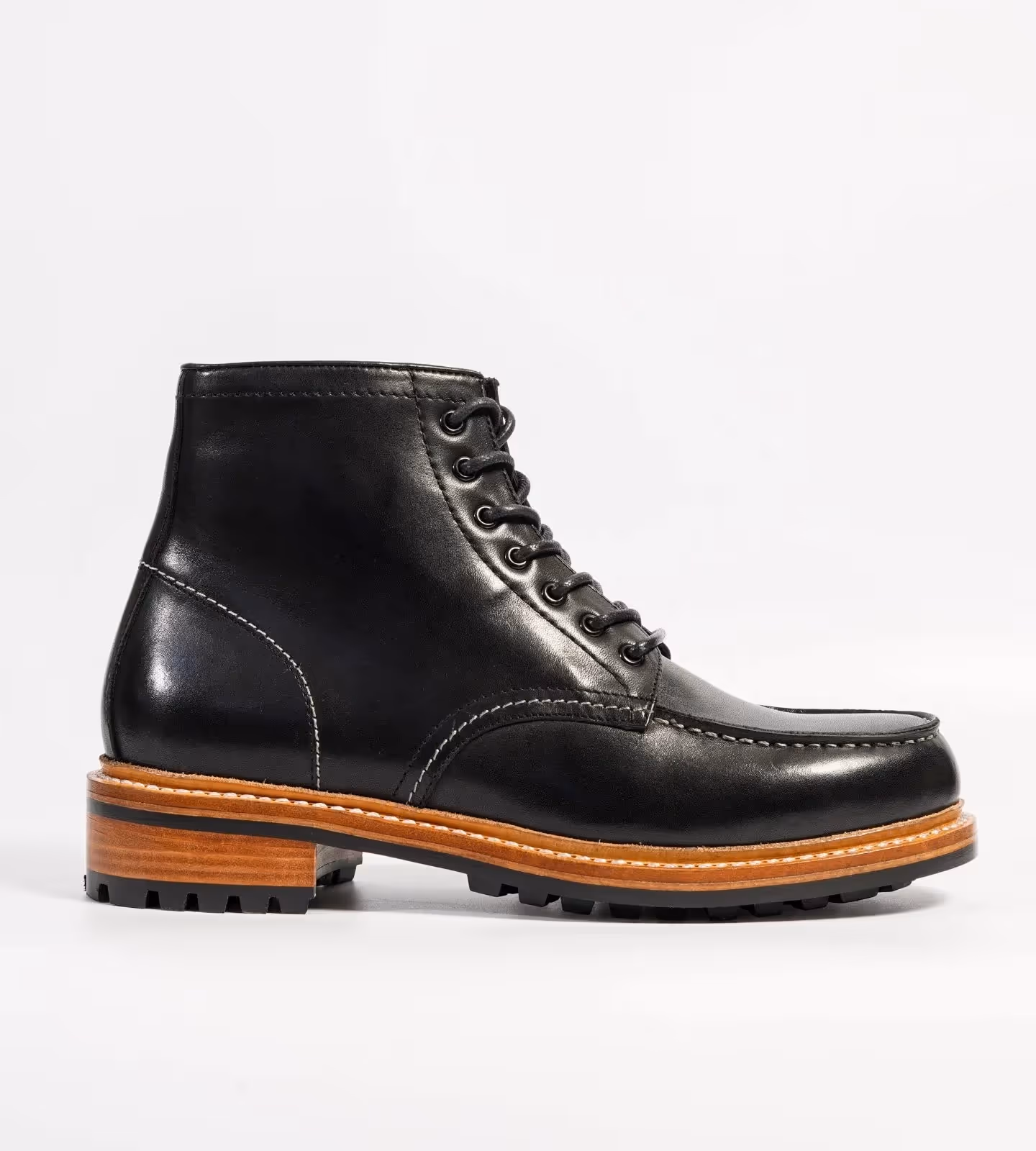 Hand Welted Black Full Grain Moctoe Boot image 2