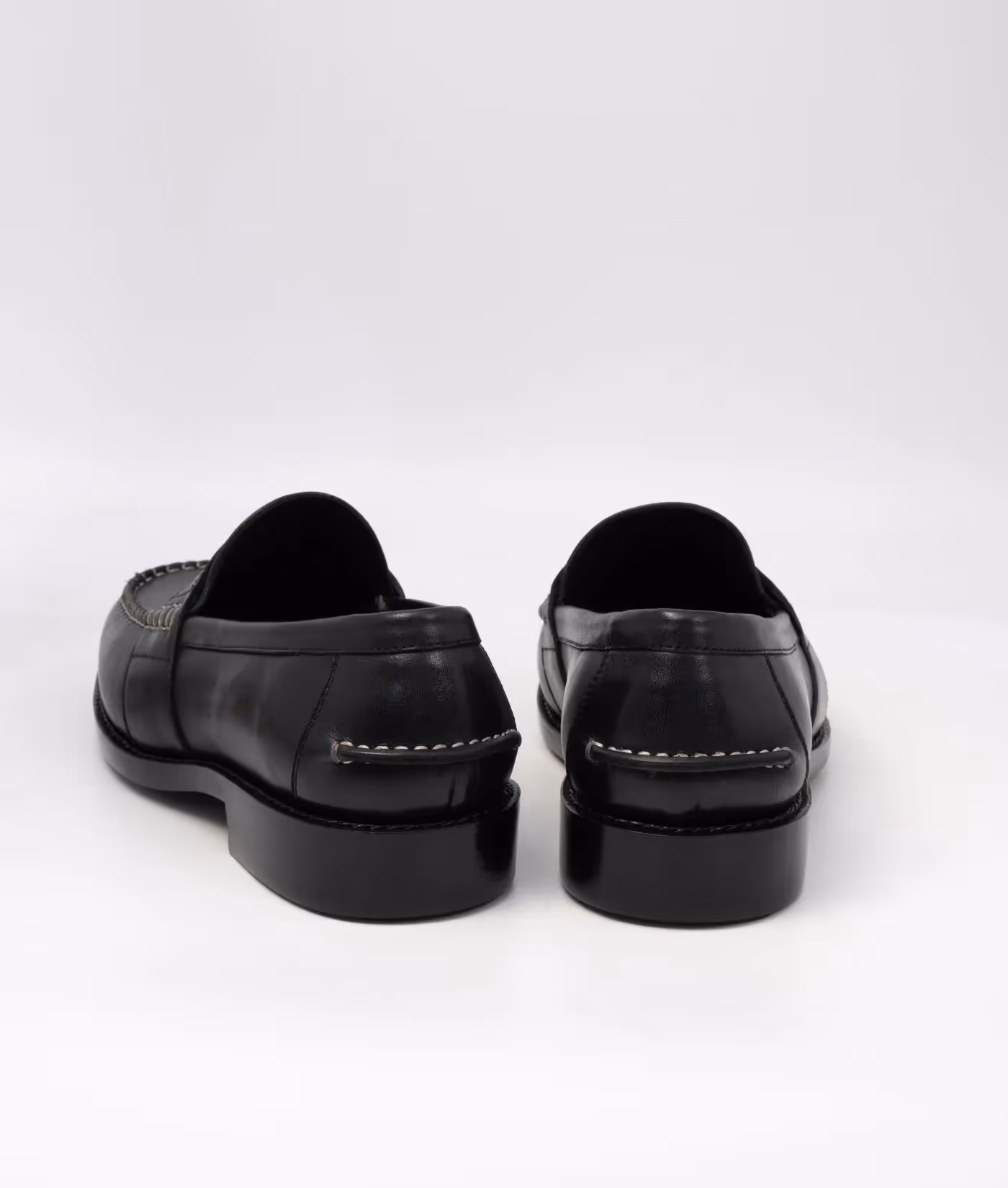 Hand-Welted Black Leather Slip-Ons image 4