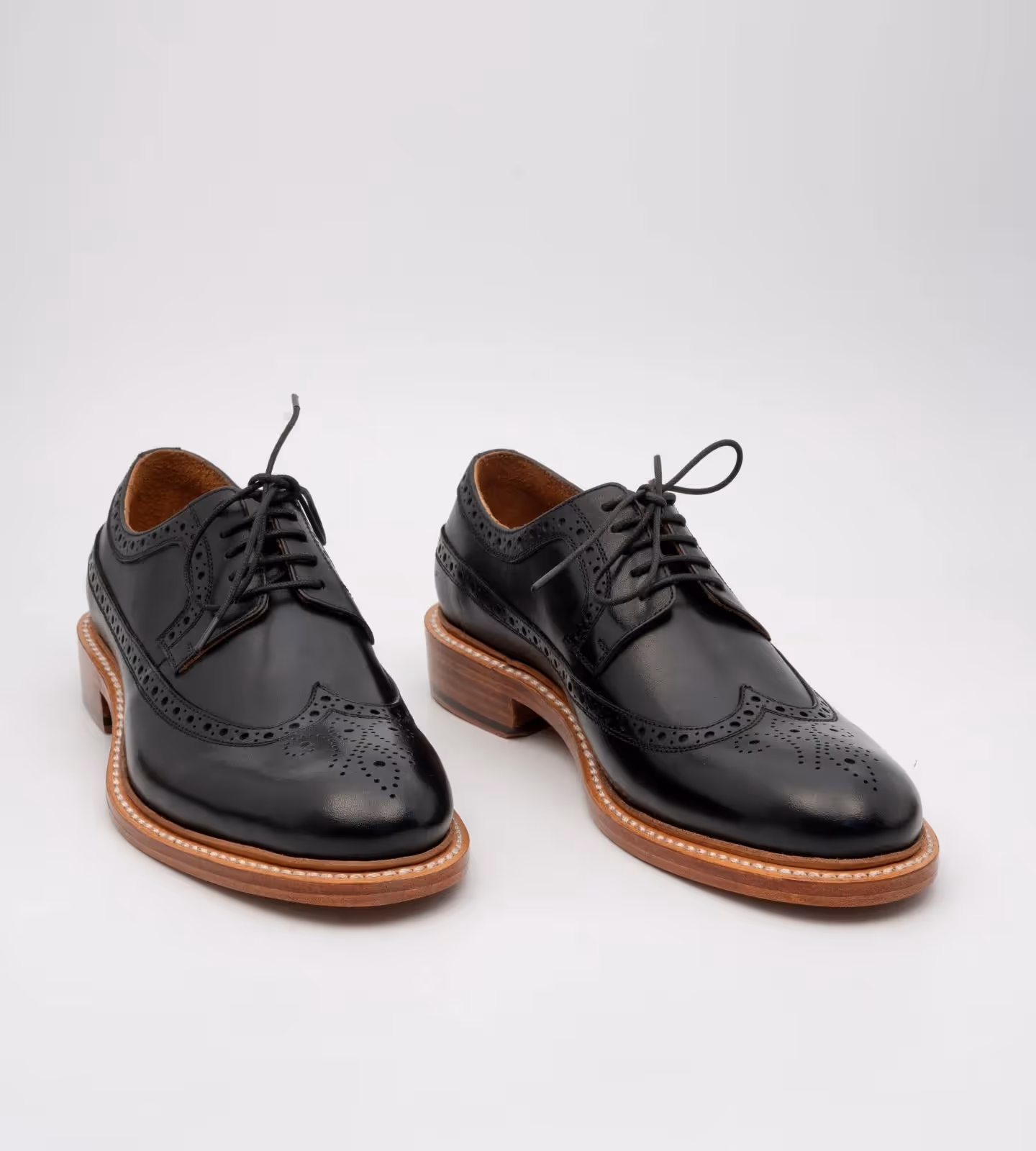 Hand Welted Black Longwing Blucher image 1