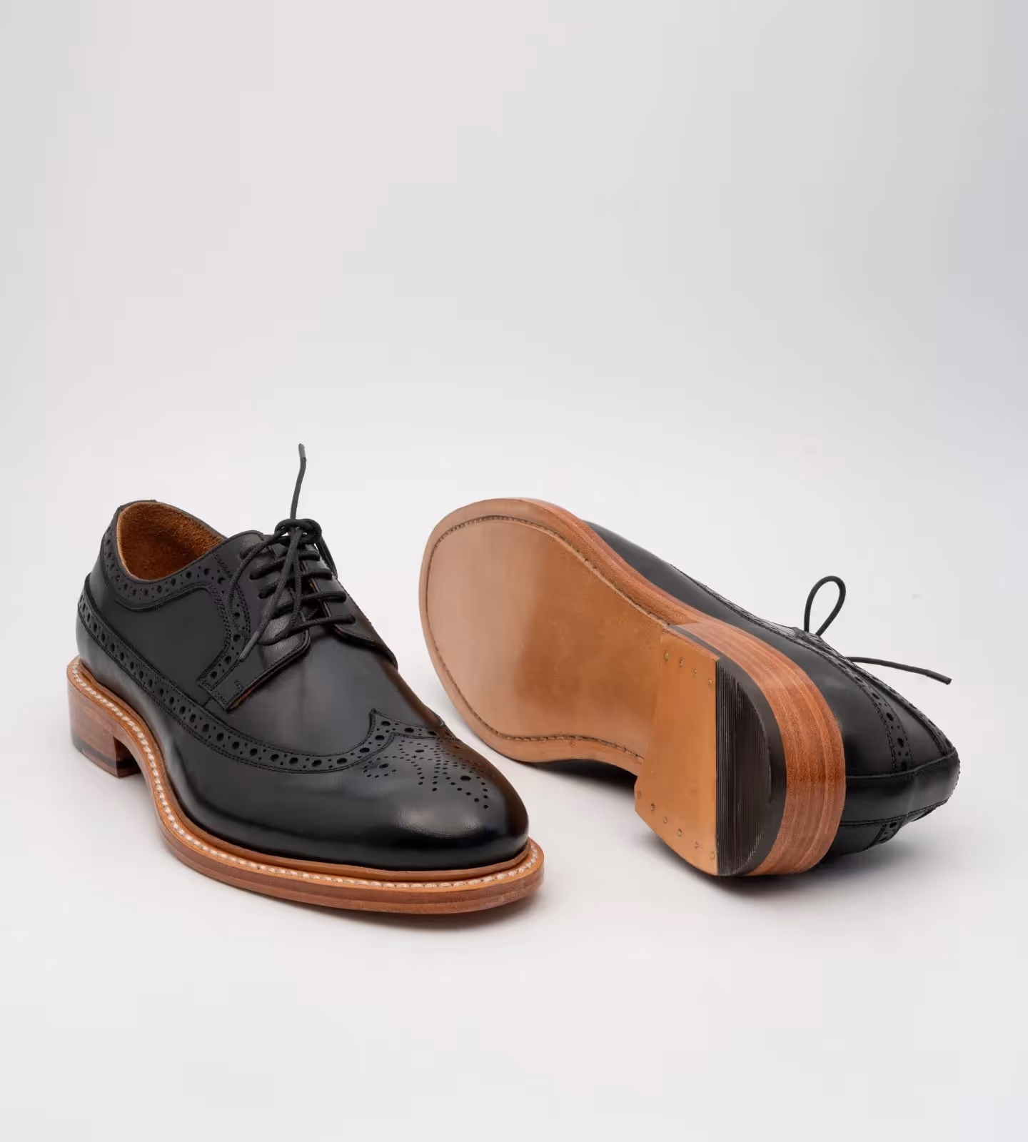 Hand Welted Black Longwing Blucher  image 2