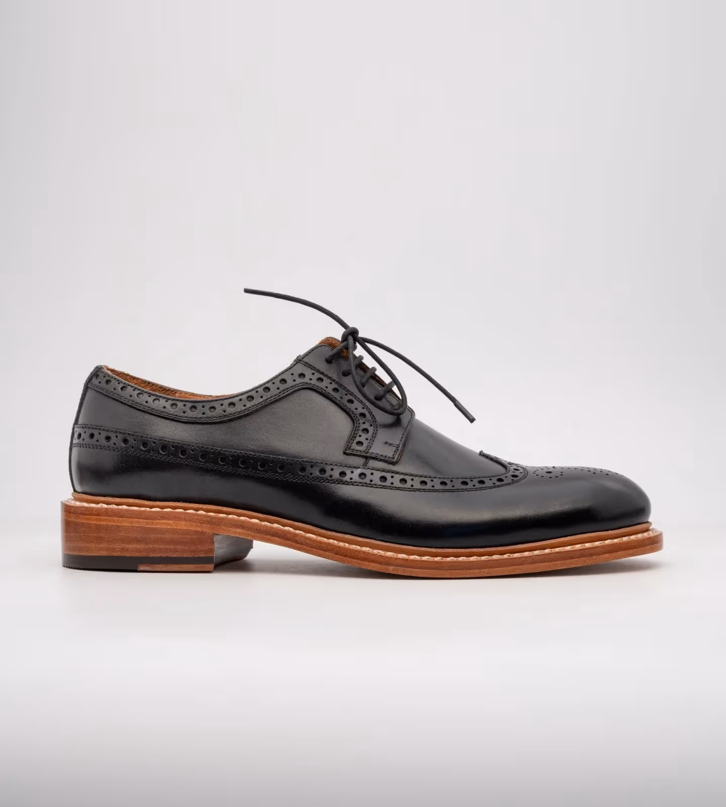 Hand Welted Black Longwing Blucher  image 3