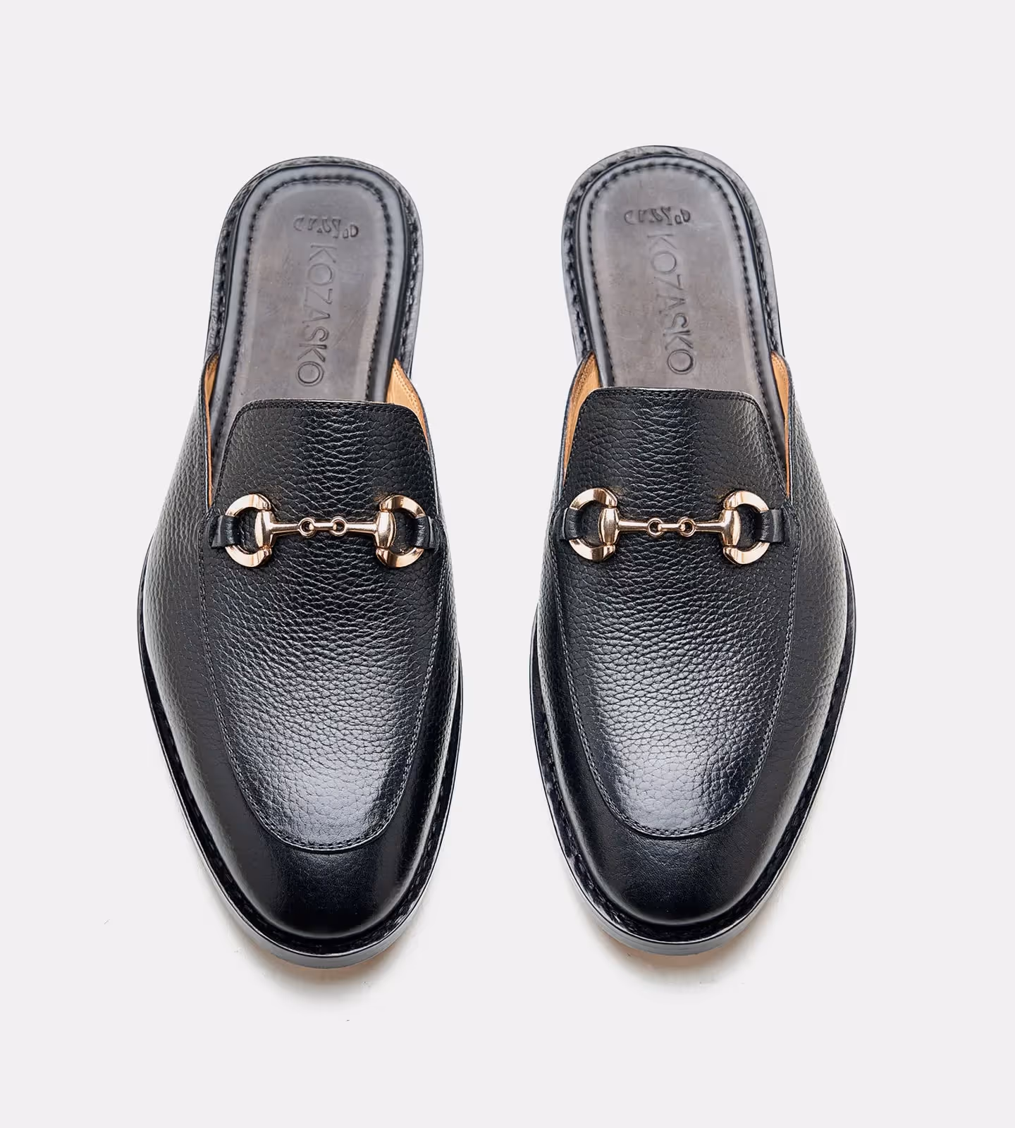 Hand Welted Black Milled Horse-bit Mules image 2