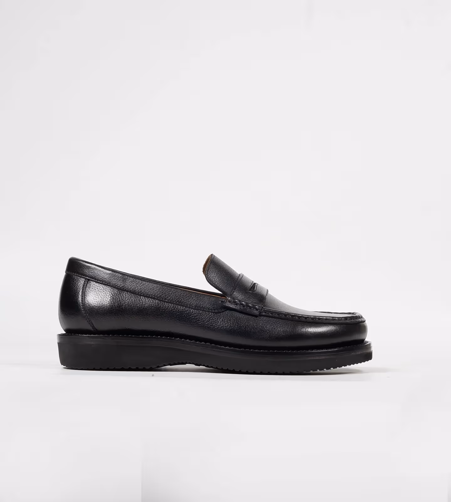 Hand-Welted Black Milled Leather Barefoot Slip-Ons image 3