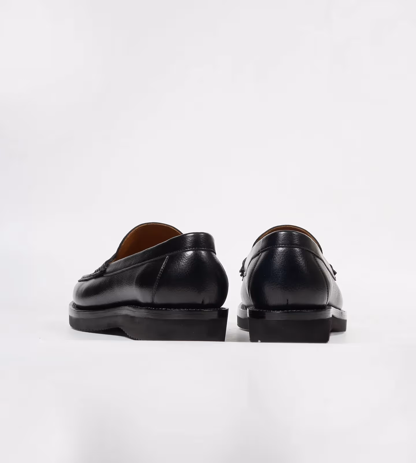 Hand-Welted Black Milled Leather Barefoot Slip-Ons image 5
