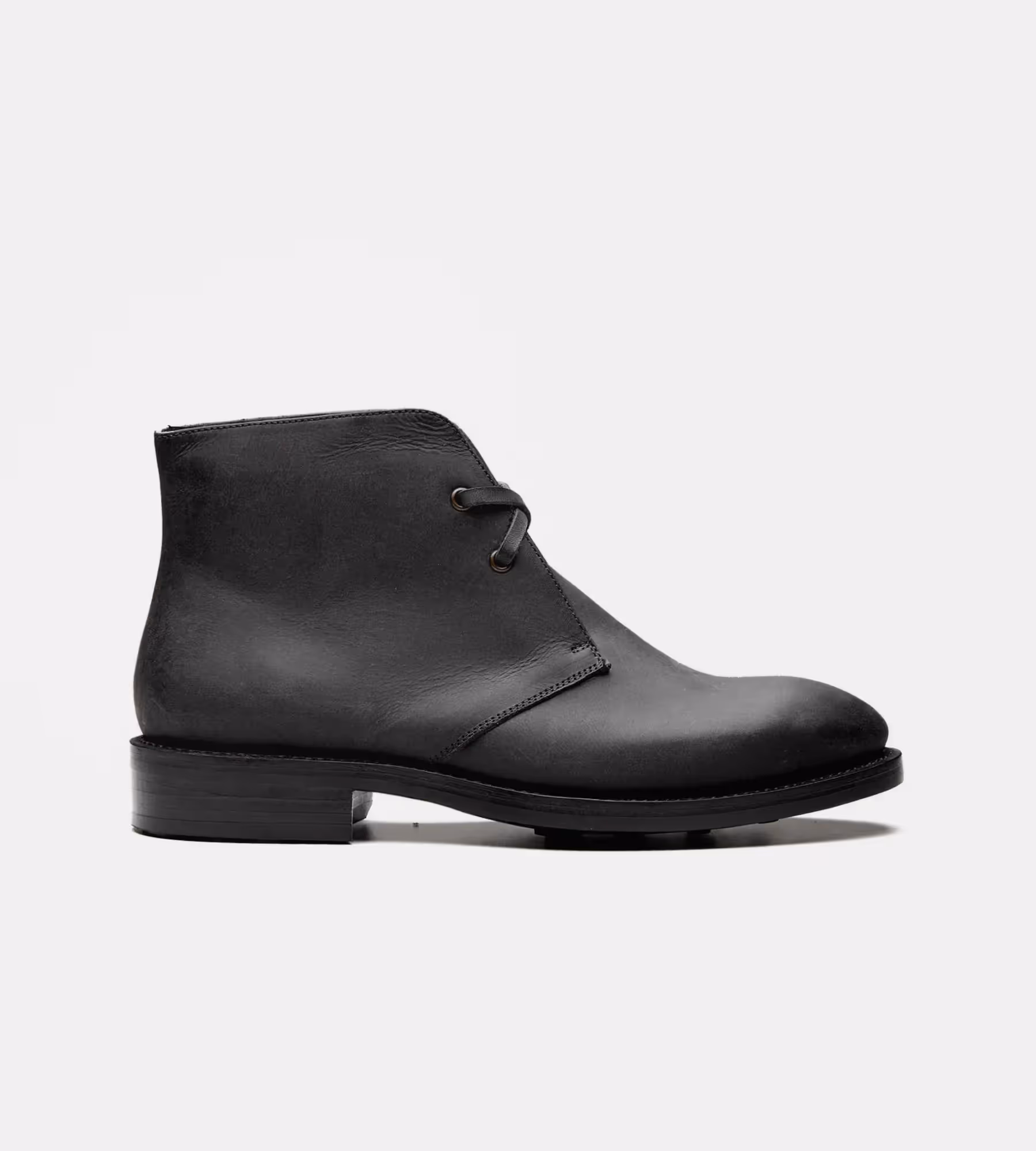 Hand-Welted Black Oiled Leather Chukka Boot image 2