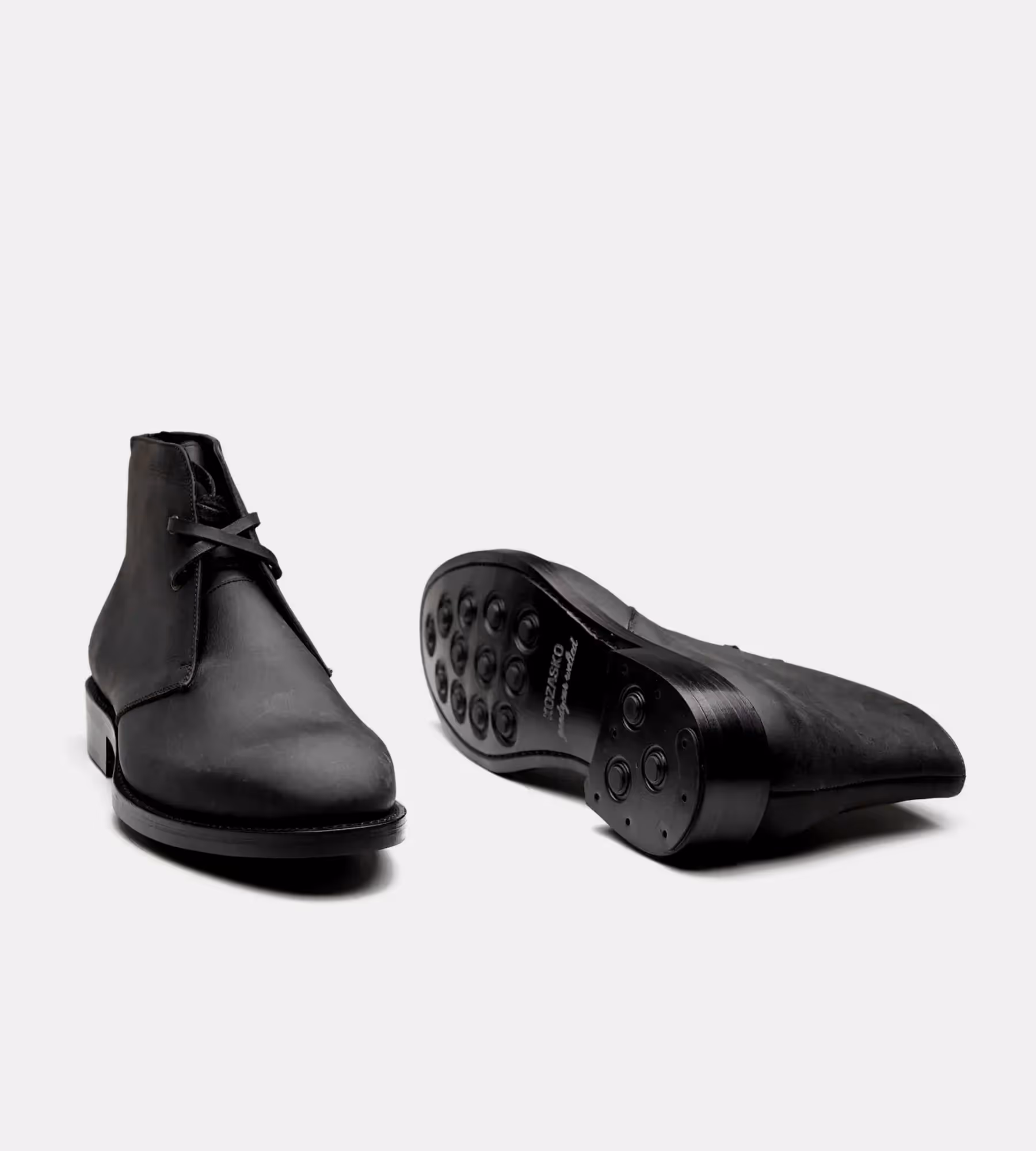 Hand-Welted Black Oiled Leather Chukka Boot image 3