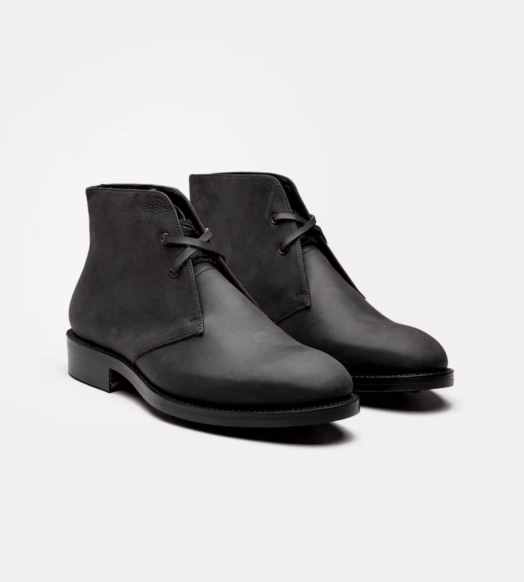 Hand-Welted Black Oiled Leather Chukka Boot image 5