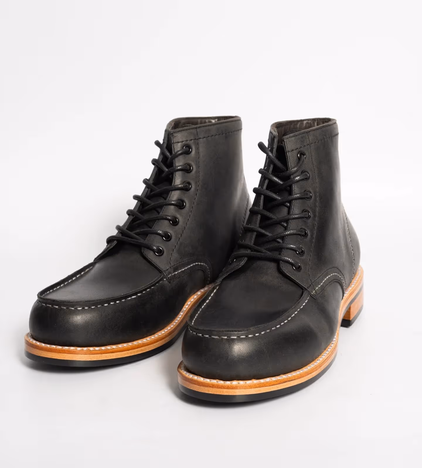 Hand Welted Black Oiled Leather Moctoe Boot  image 4
