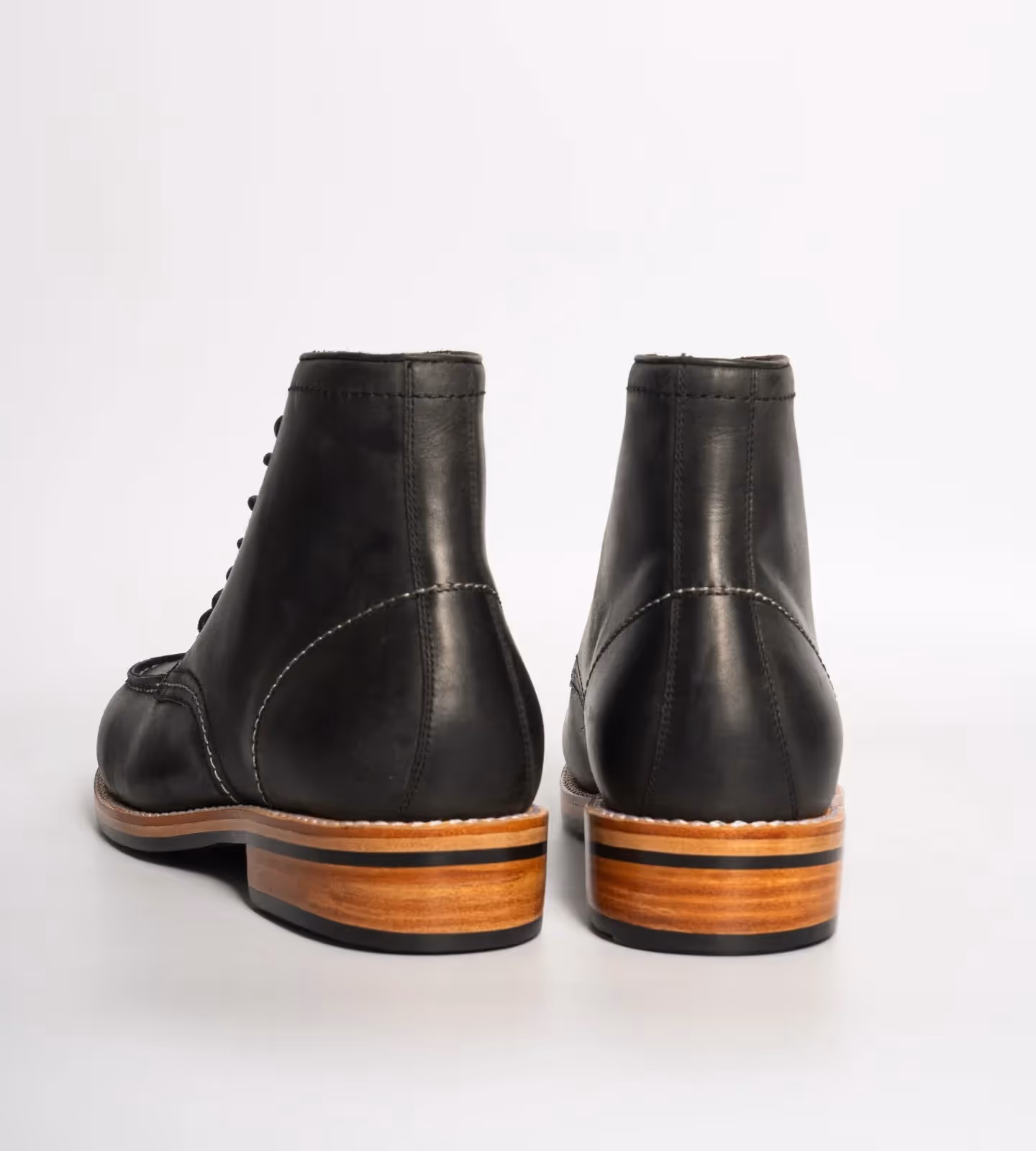 Hand Welted Black Oiled Leather Moctoe Boot  image 5