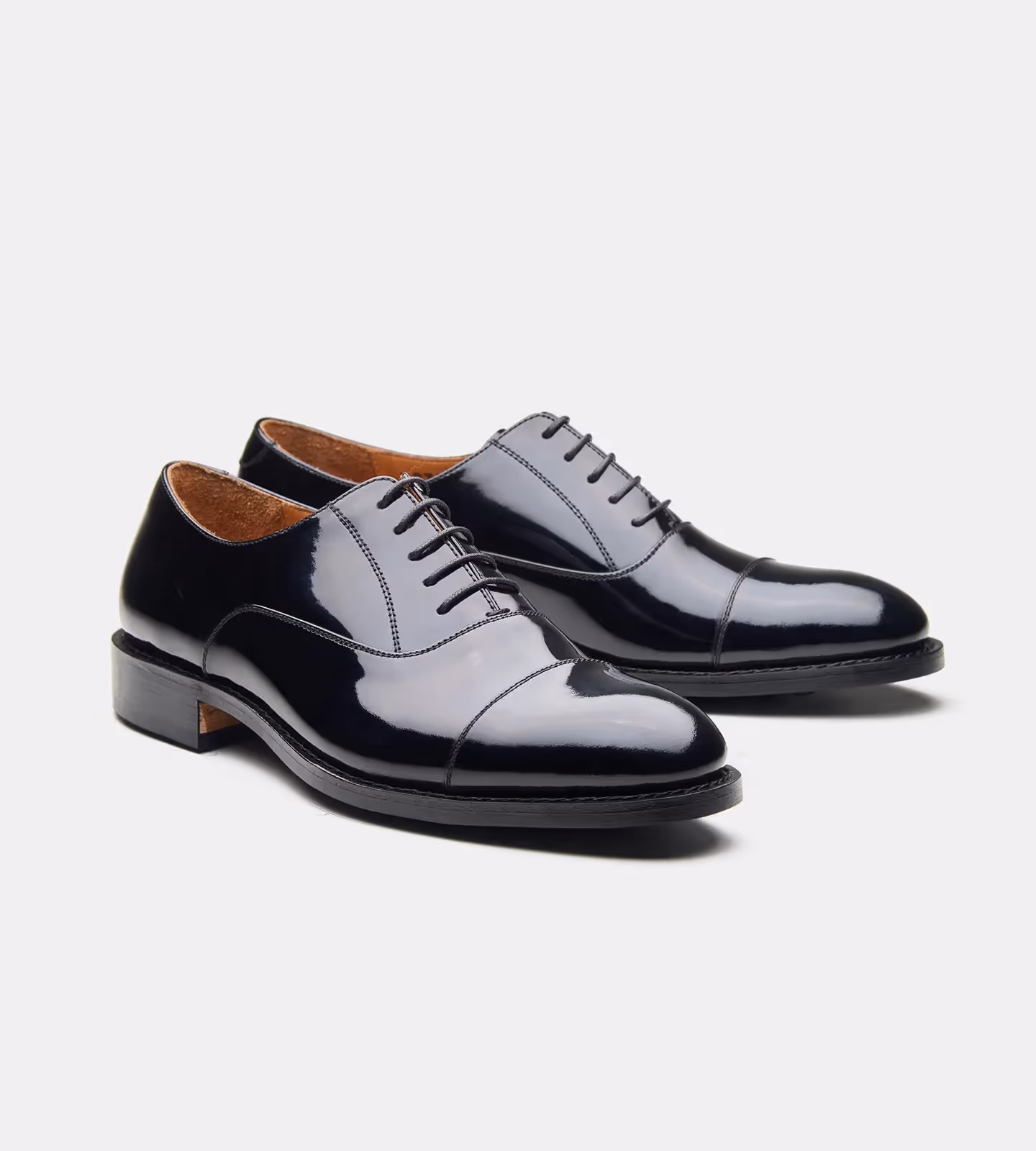 Hand Welted Black Patent Captoe Oxfords image 3