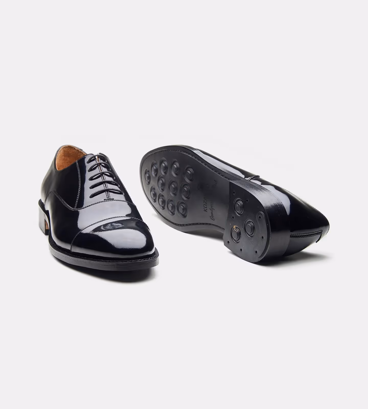 Hand Welted Black Patent Captoe Oxfords image 6