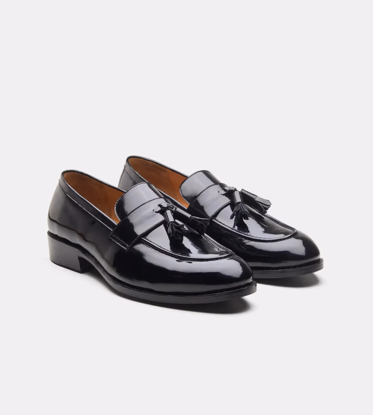 Hand Welted Black Patent Tassel Loafers image 1