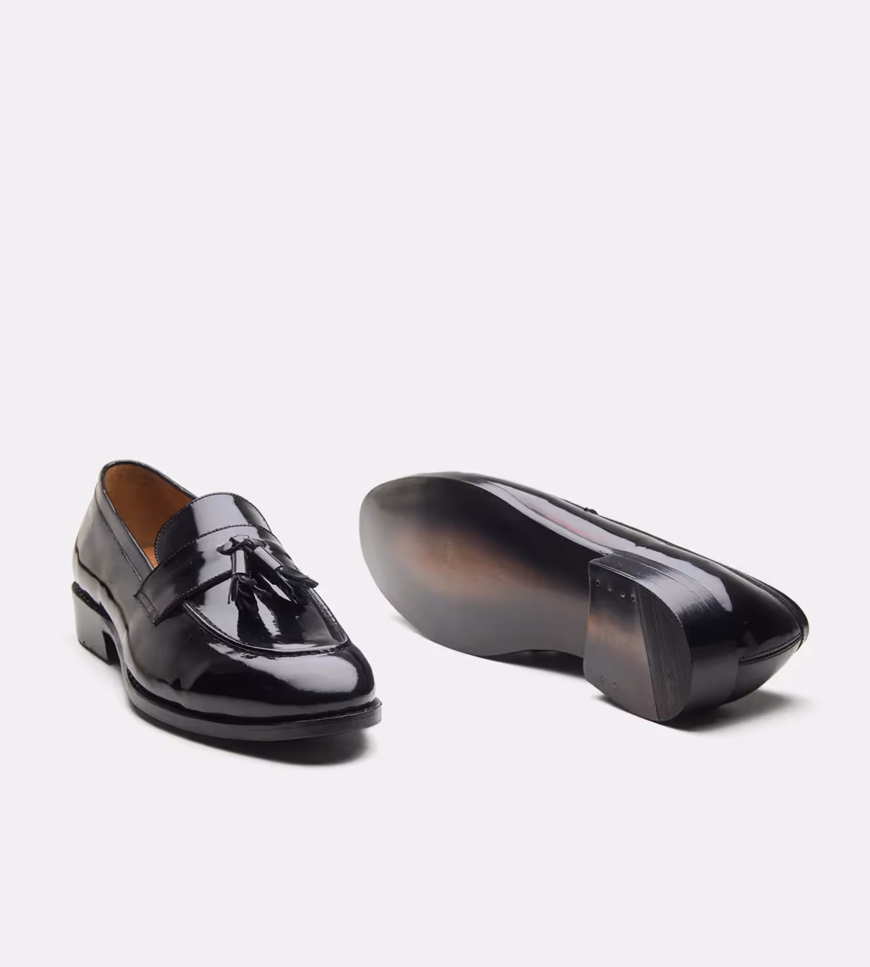 Hand Welted Black Patent Tassel Loafers image 2