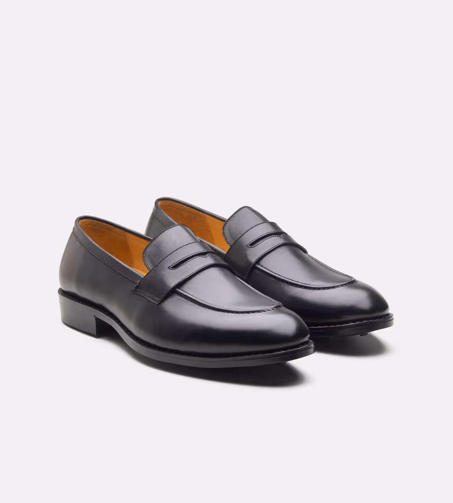 Hand Welted Black Penny Loafer image 3
