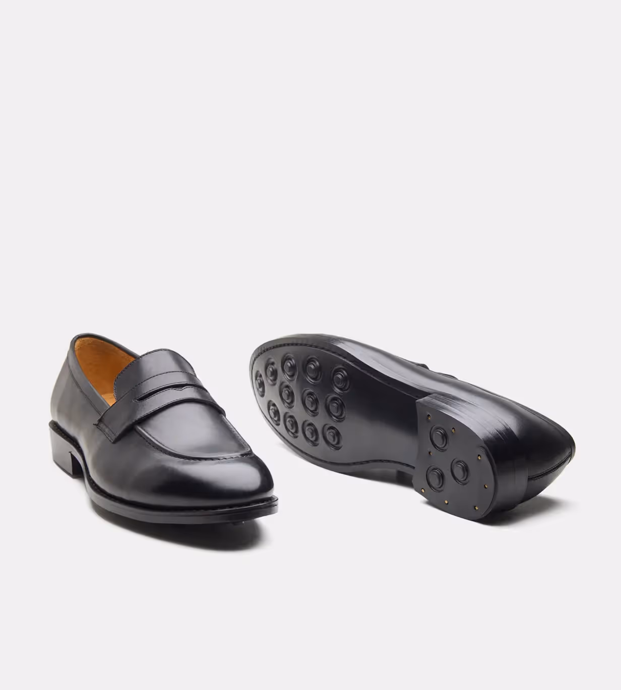 Hand Welted Black Penny Loafer image 4
