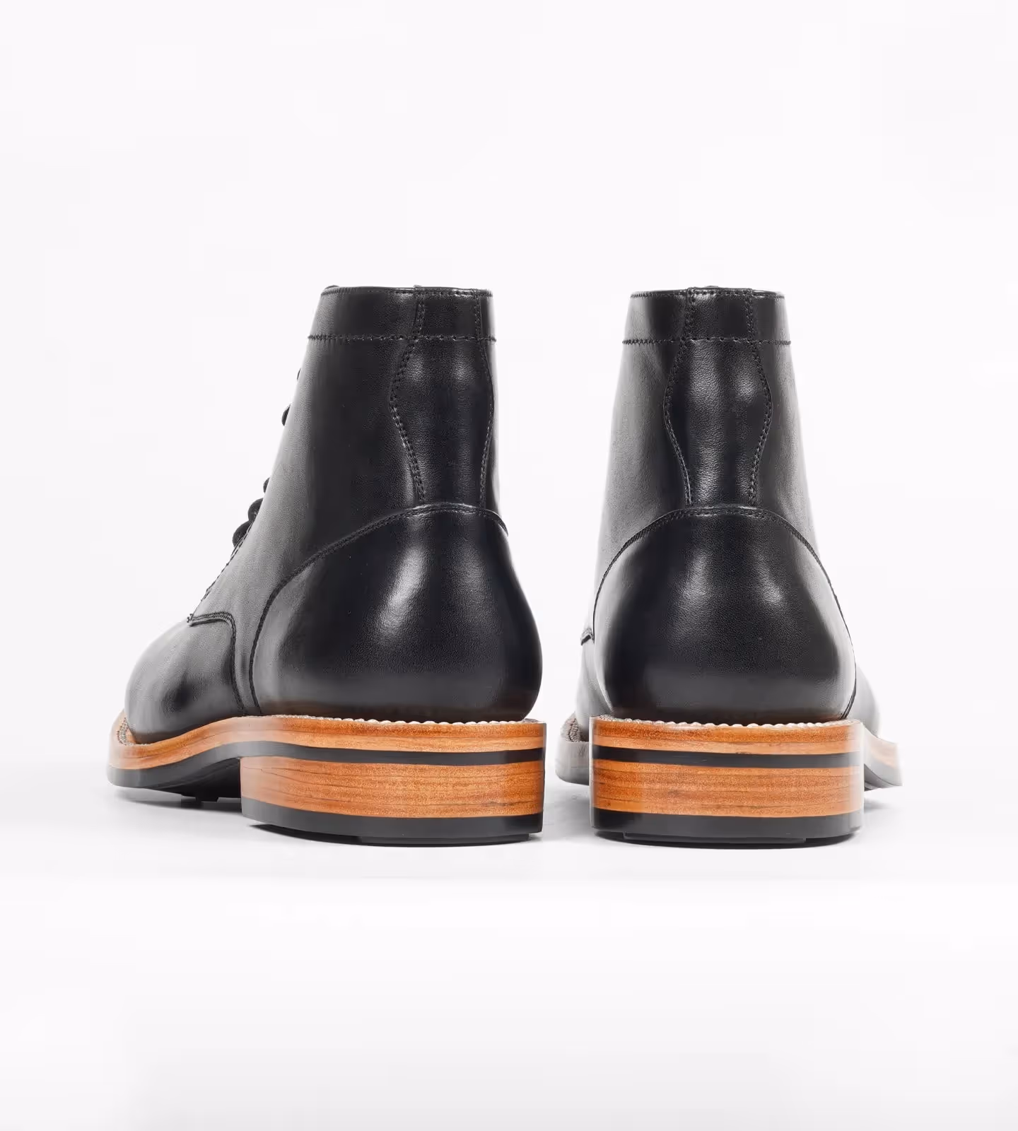 Hand Welted Black Plain Toe Boot image 3