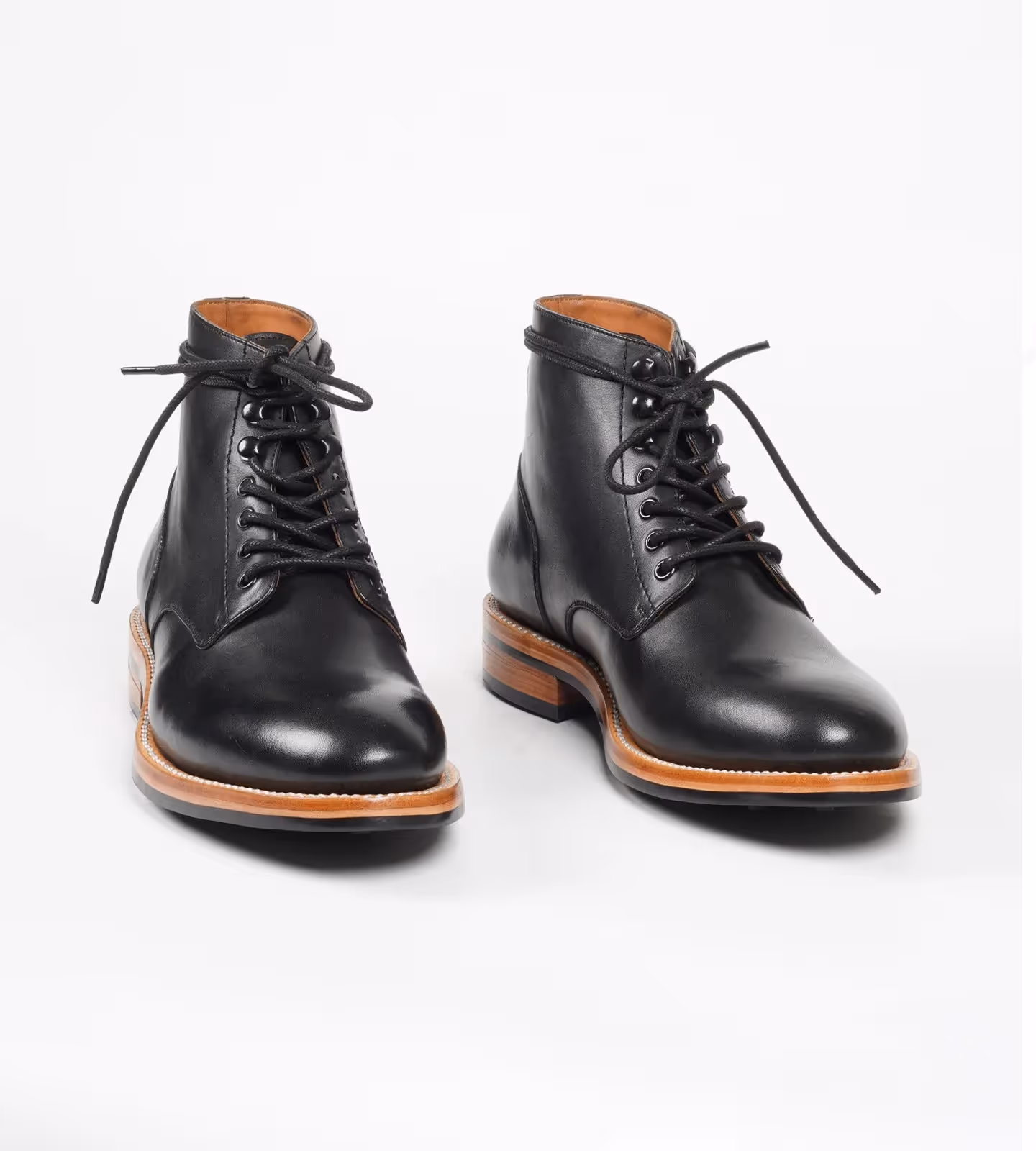 Hand Welted Black Plain Toe Boot image 4