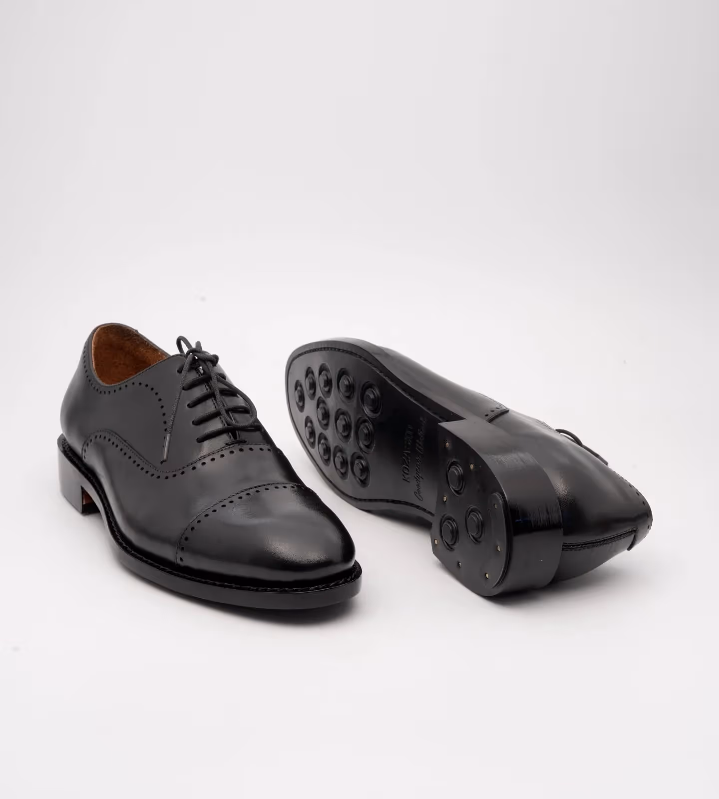 Hand Welted Black Punch Captoe Oxford image 3