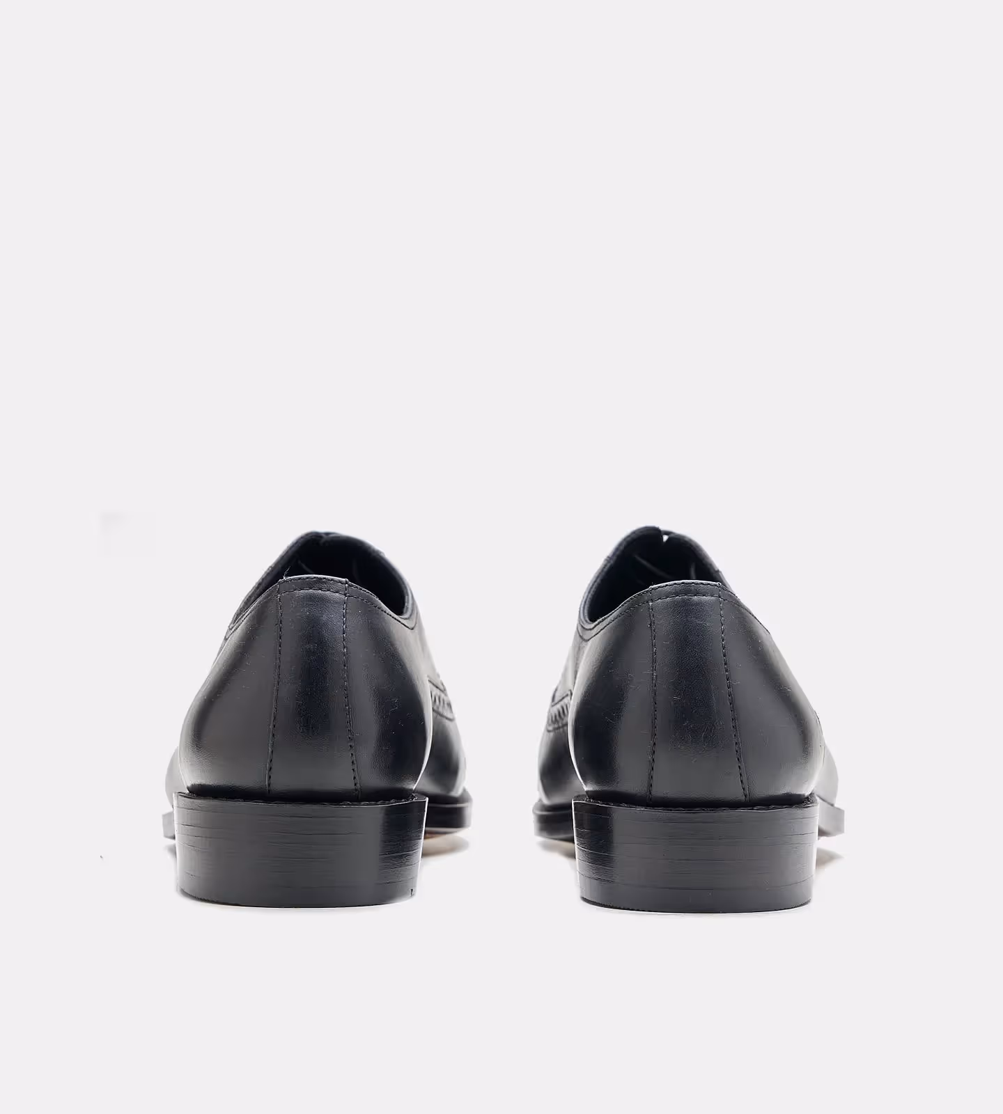 Hand Welted Black Semi Brogue Captoe Oxfords image 5