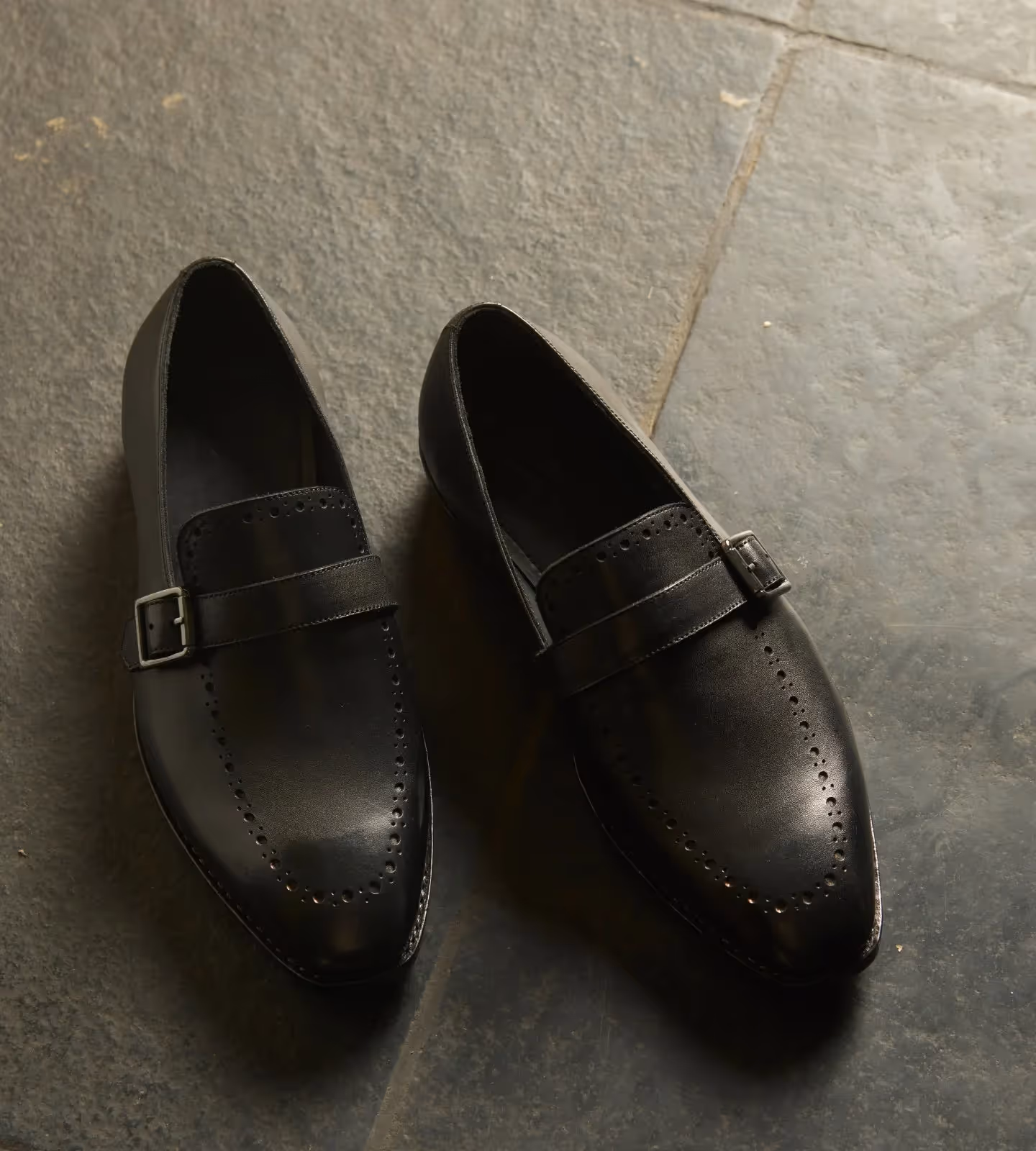 Hand Welted Black Strap Loafer image 1