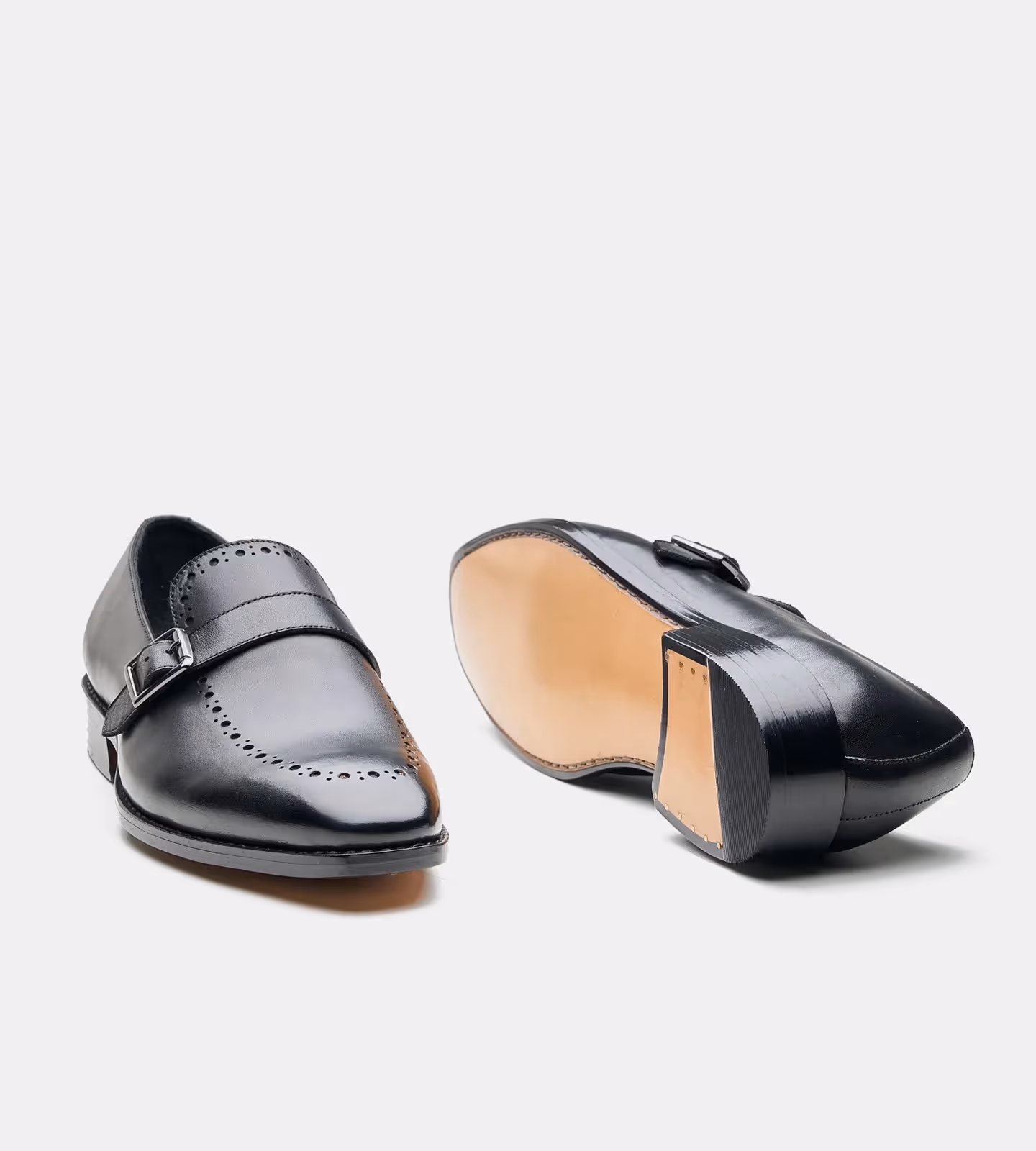 Hand Welted Black Strap Loafer image 3