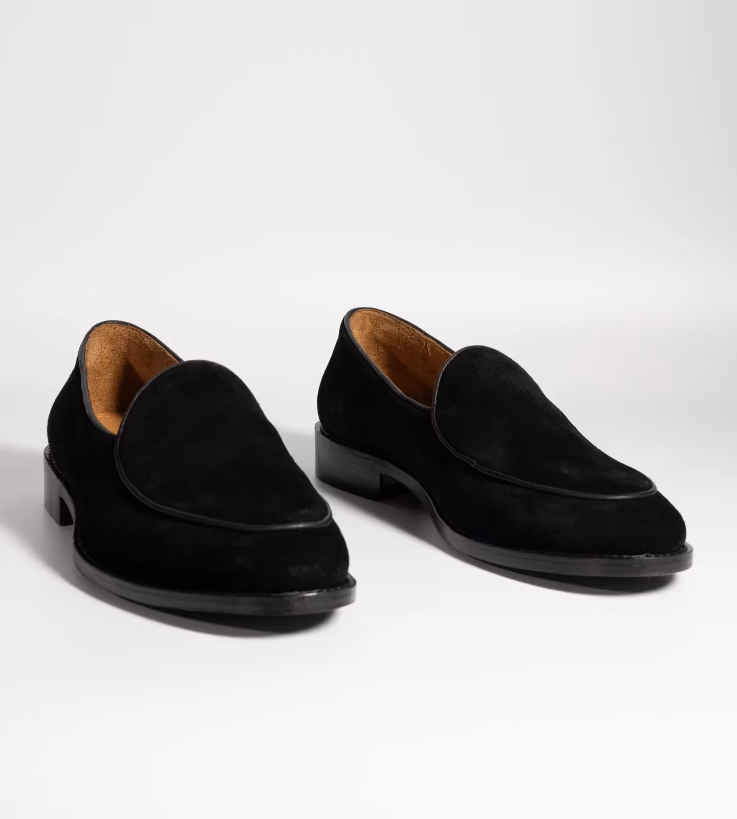Hand Welted Black Suede Belgian Loafer image 1