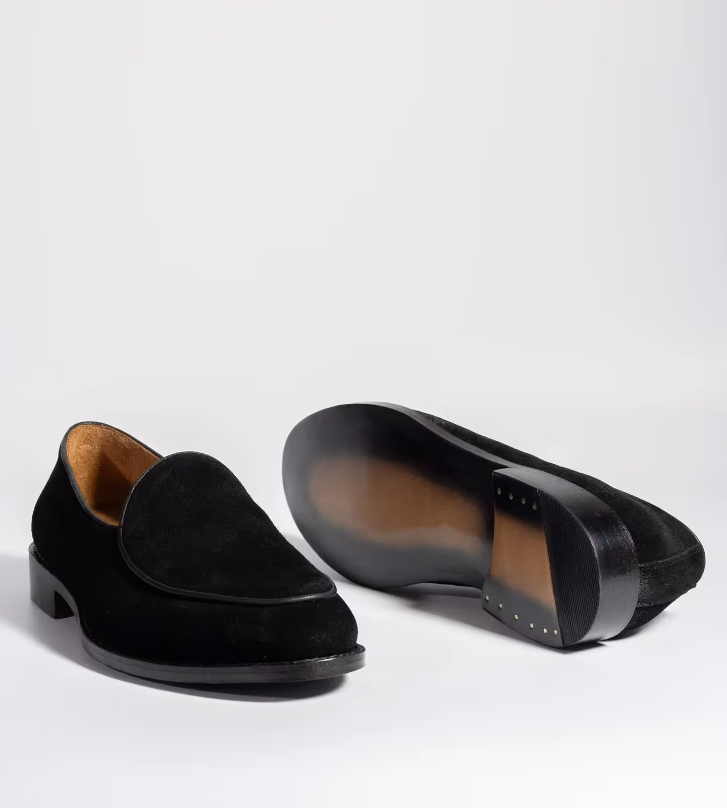 Hand Welted Black Suede Belgian Loafer image 2