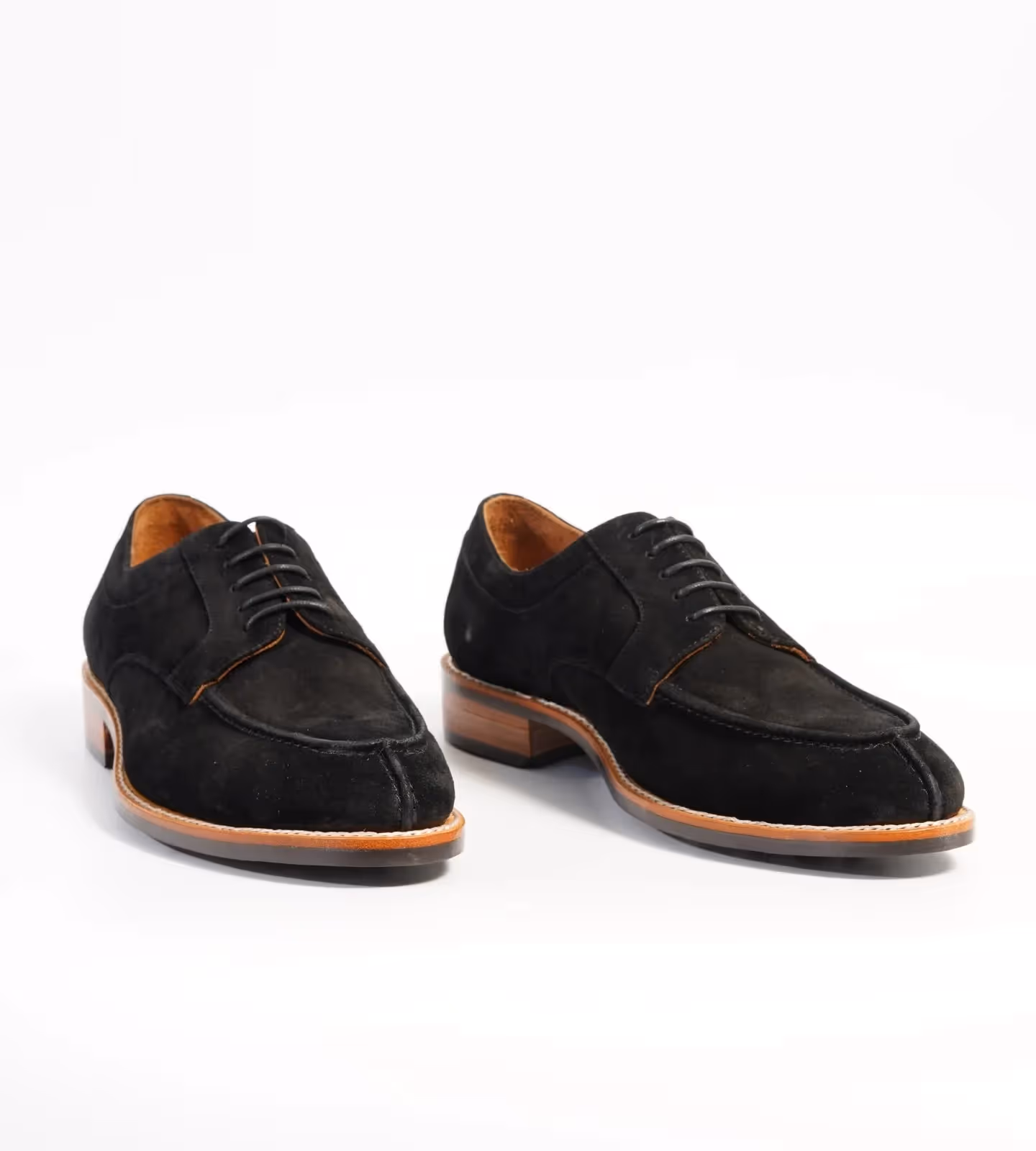 Hand Welted Black Suede Split Toe Derby image 1
