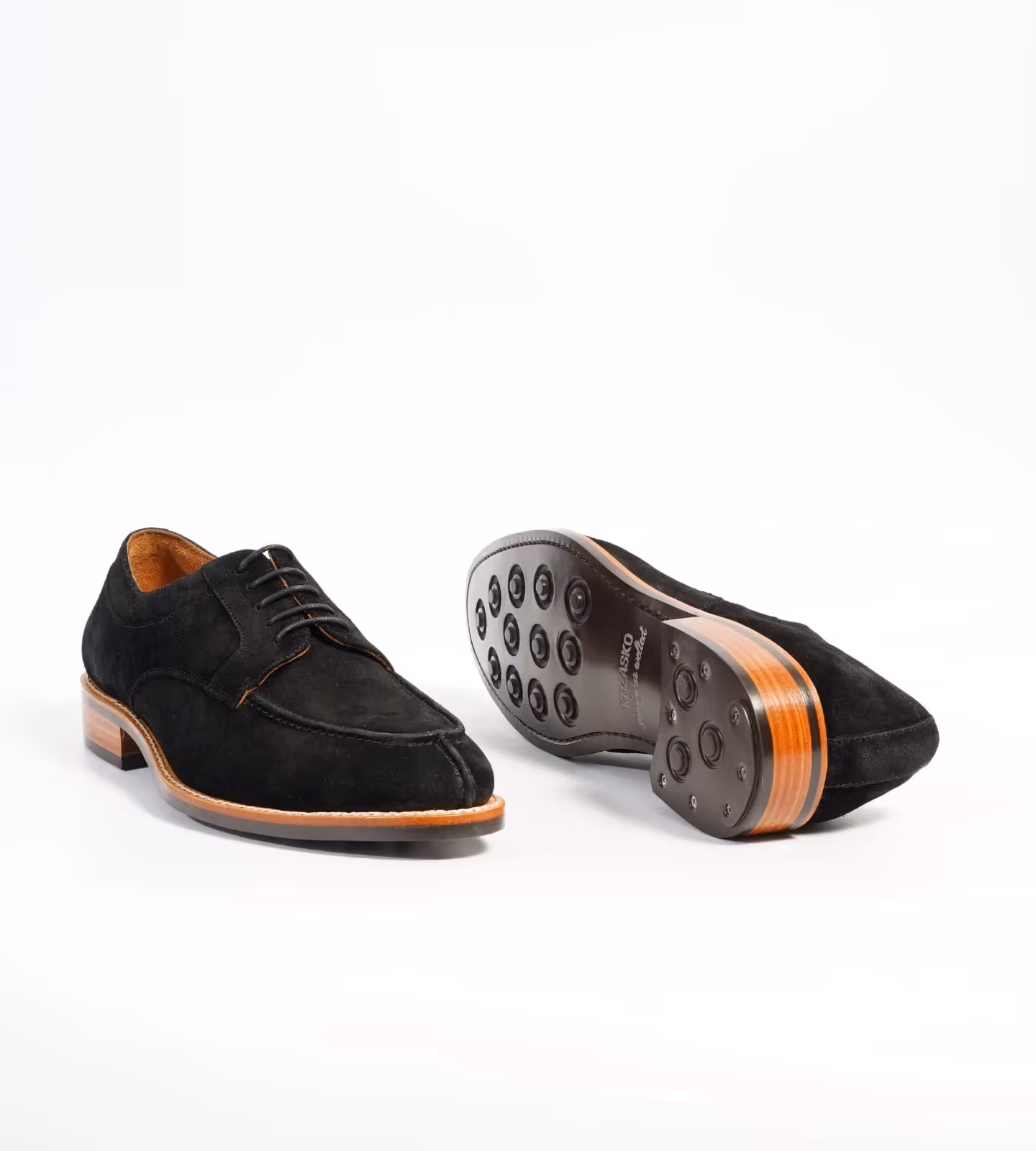 Hand Welted Black Suede Split Toe Derby image 3