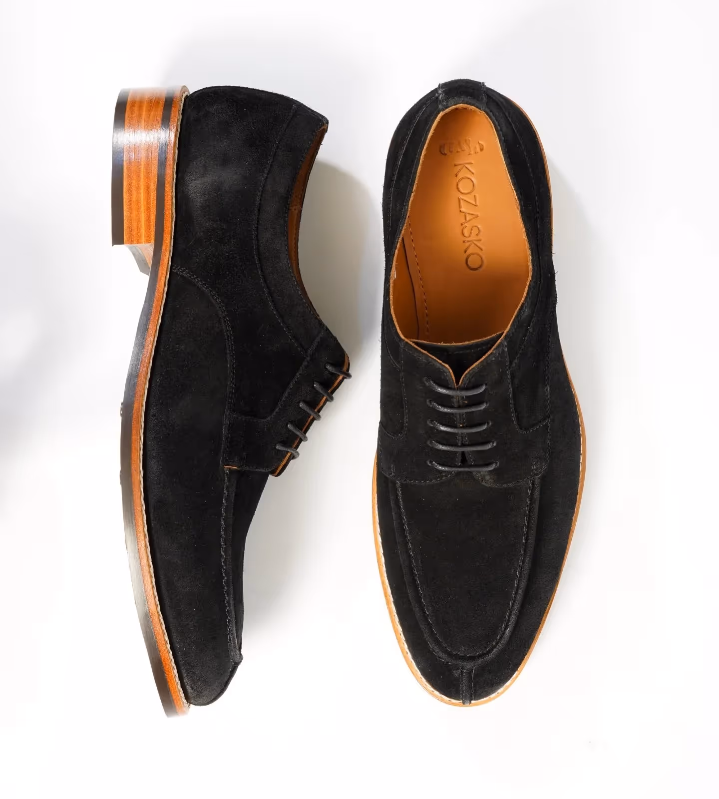 Hand Welted Black Suede Split Toe Derby image 5