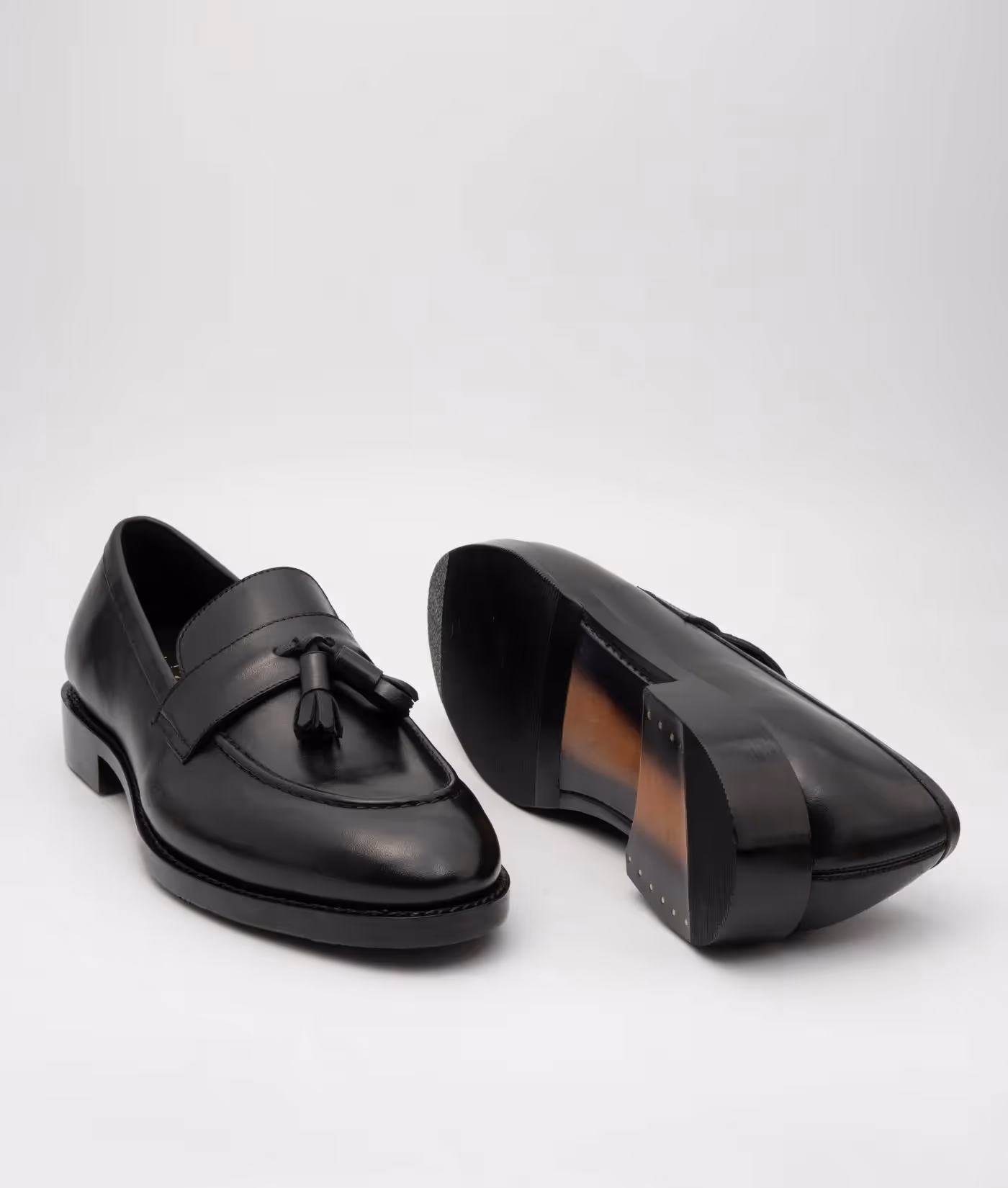 Hand-Welted Black Tassel Loafer image 4