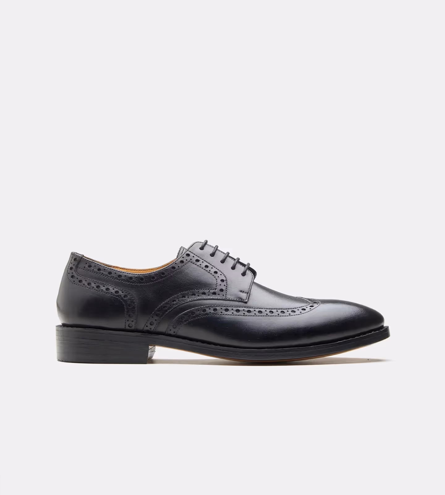 Hand Welted Black Wingtip Derby Shoe image 4