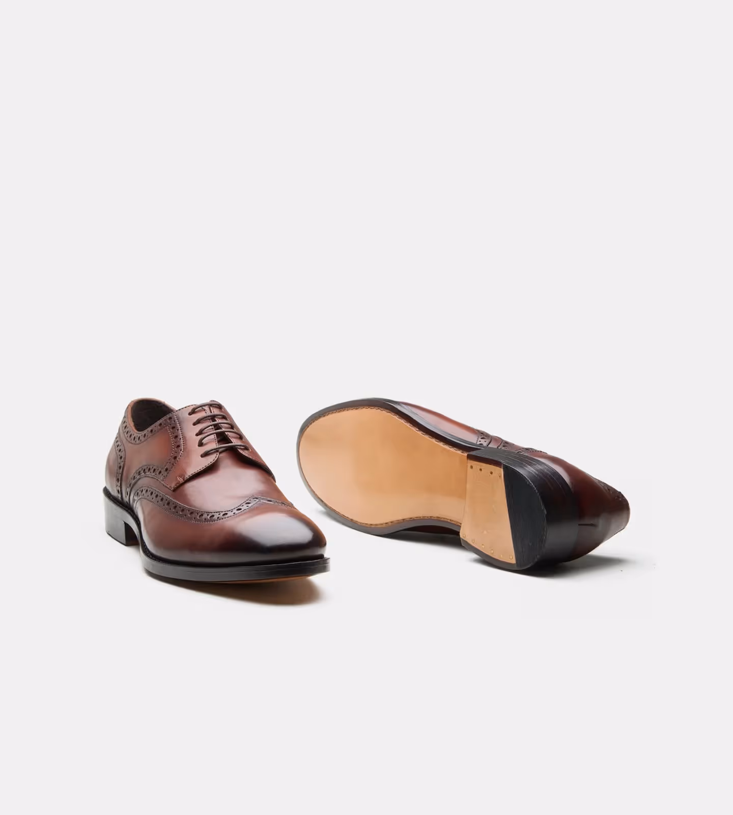 Hand Welted British Tan Wingtip Derby Shoe  image 4