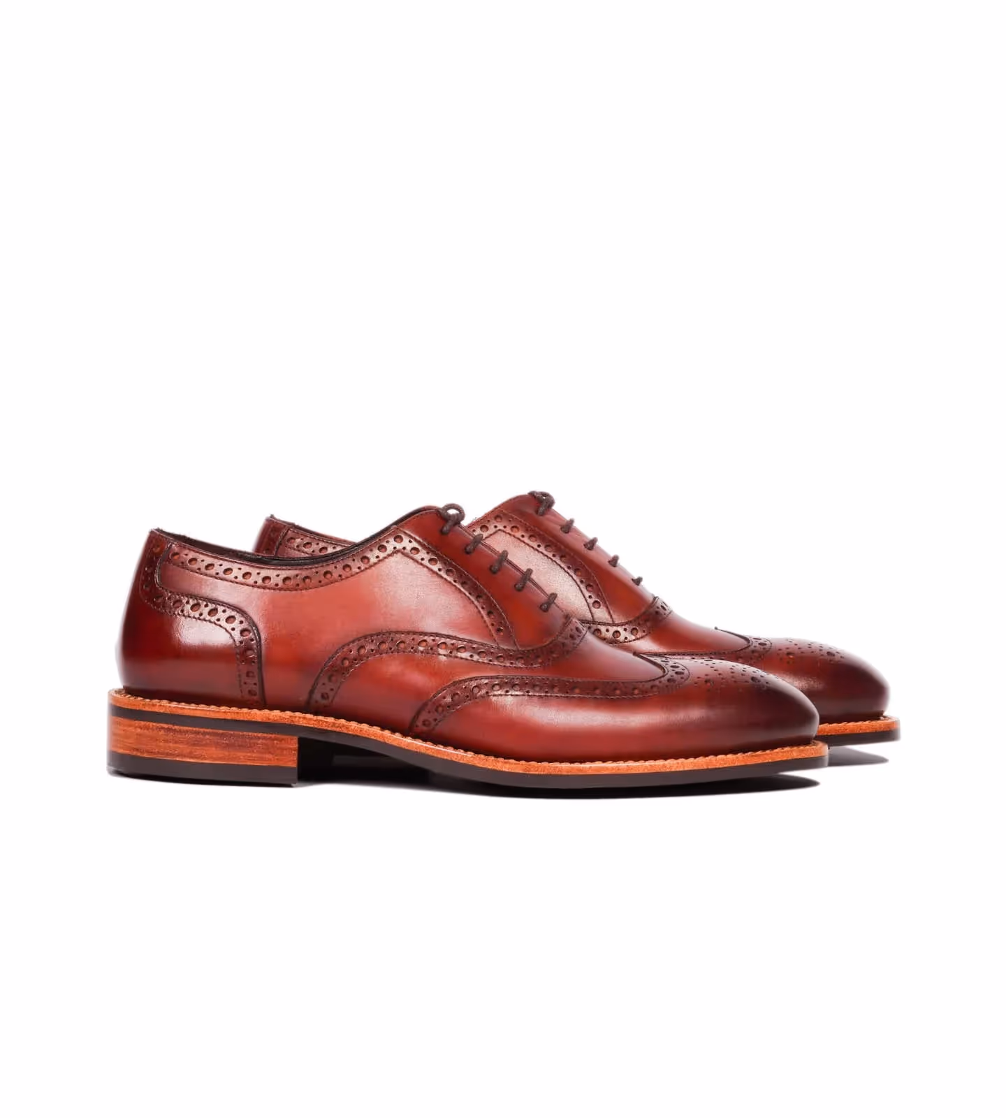Hand Welted British Tan Wingtip Oxfords image 2
