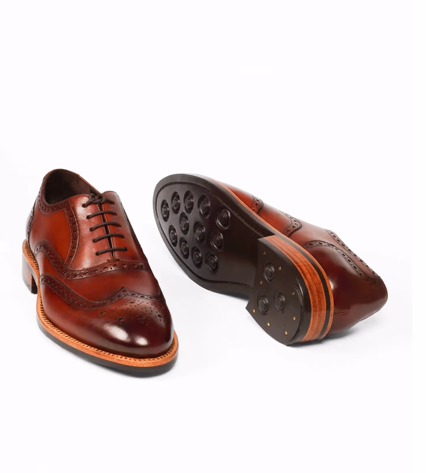 Hand Welted British Tan Wingtip Oxfords image 4