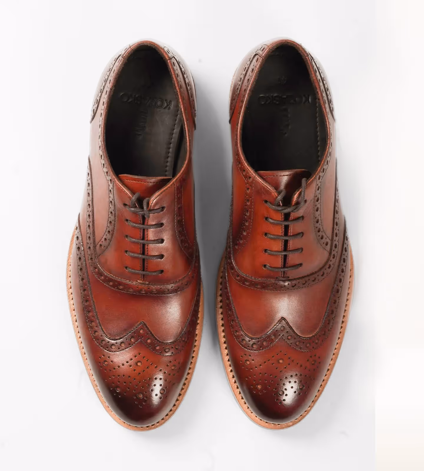 Hand Welted British Tan Wingtip Oxfords image 6