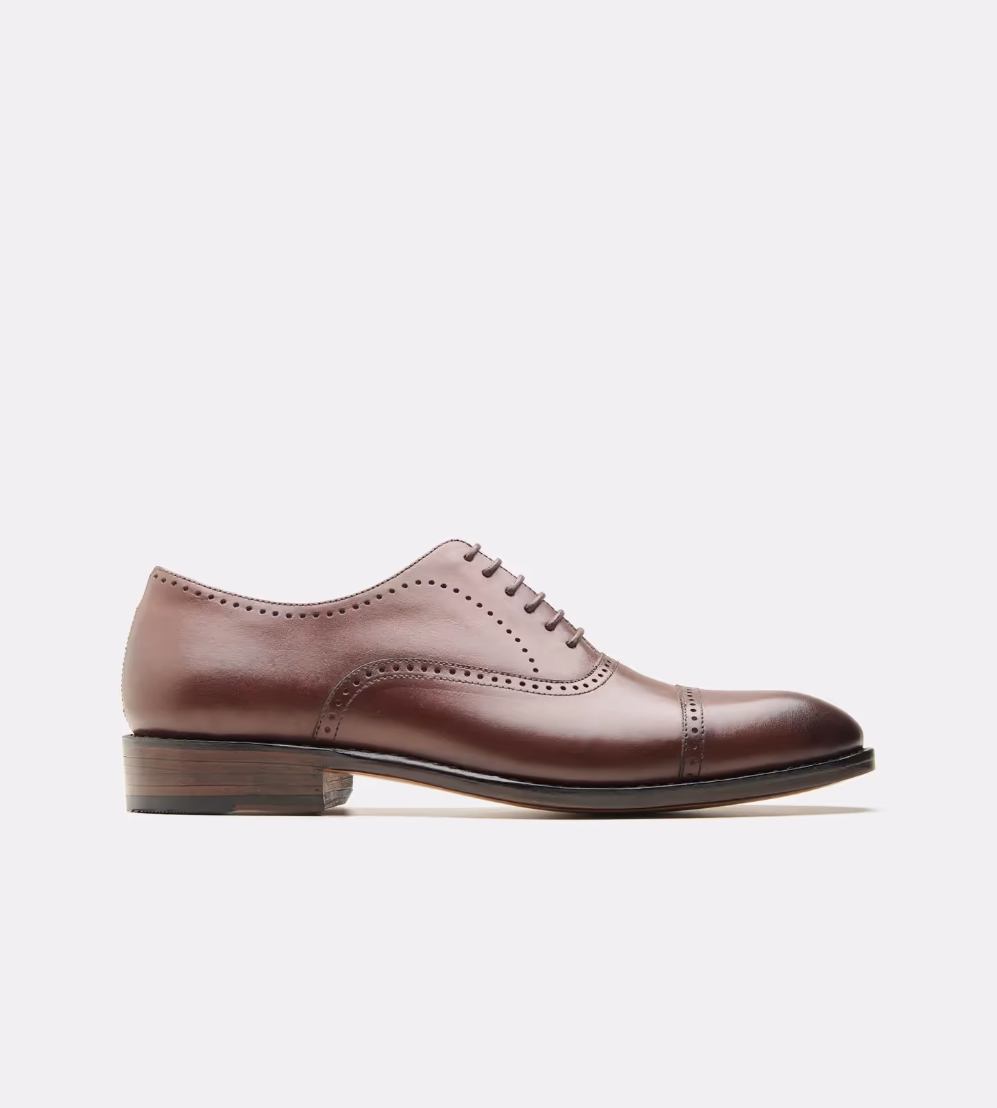 Hand Welted Brown Captoe Oxford With Punches image 2