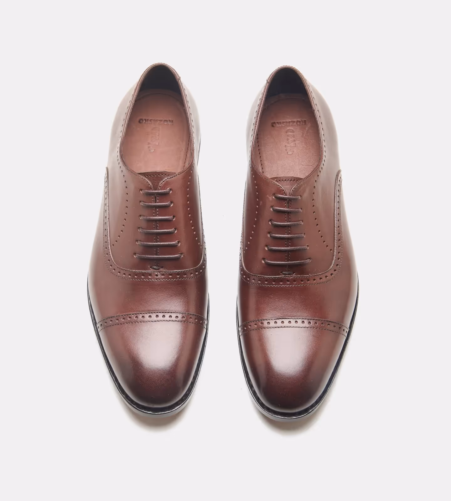 Hand Welted Brown Captoe Oxford With Punches image 4