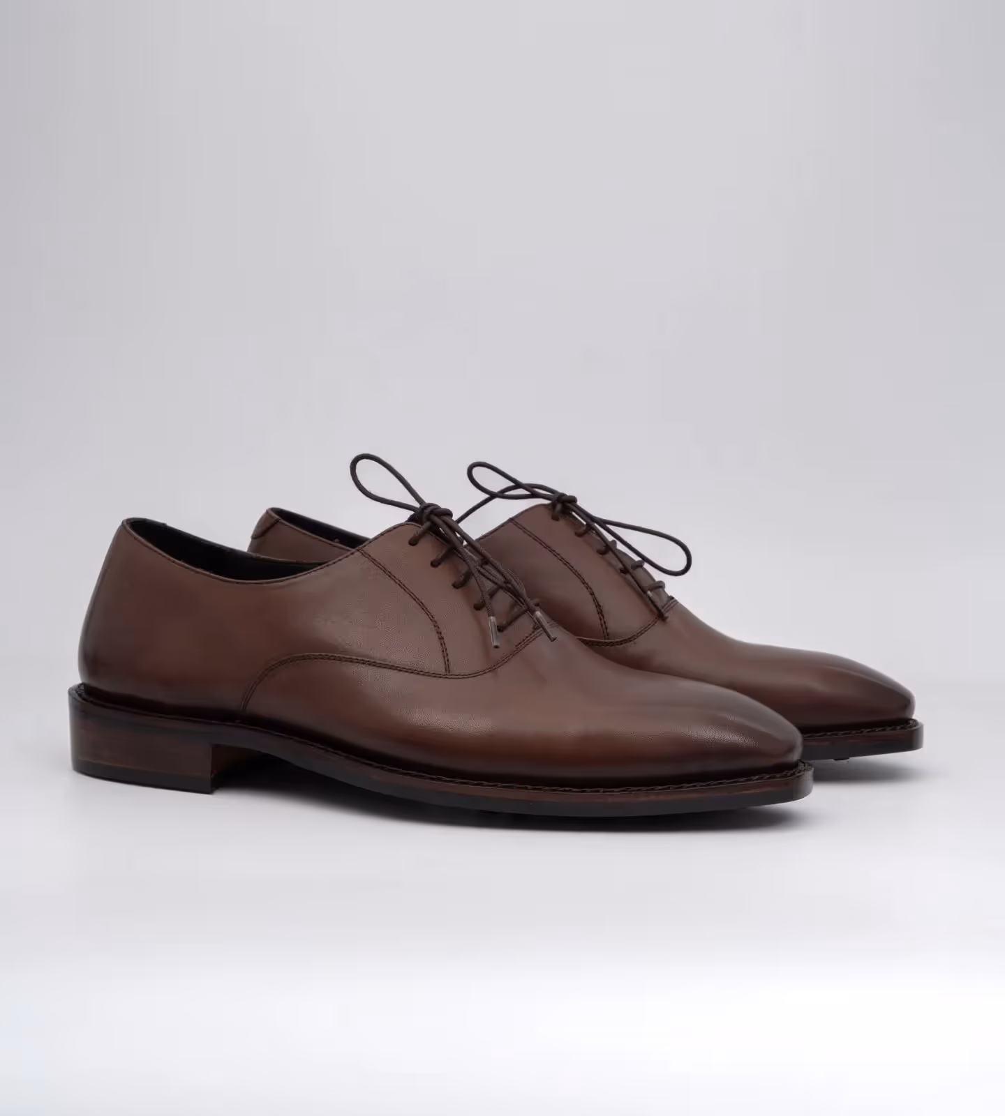Hand Welted Brown Chisel Toe Oxfords image 2