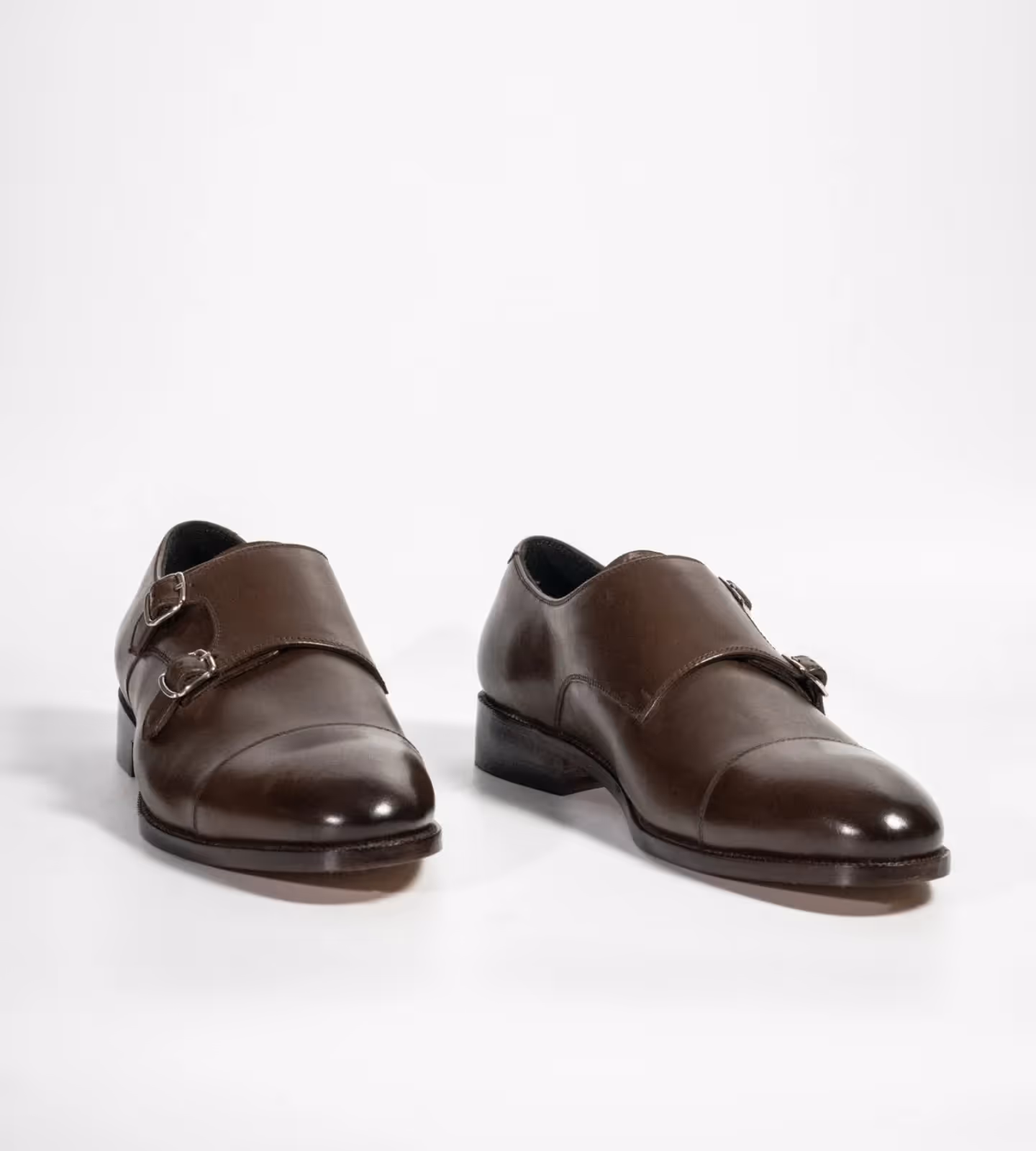 Hand Welted Brown Double Monk Strap Shoe image 1