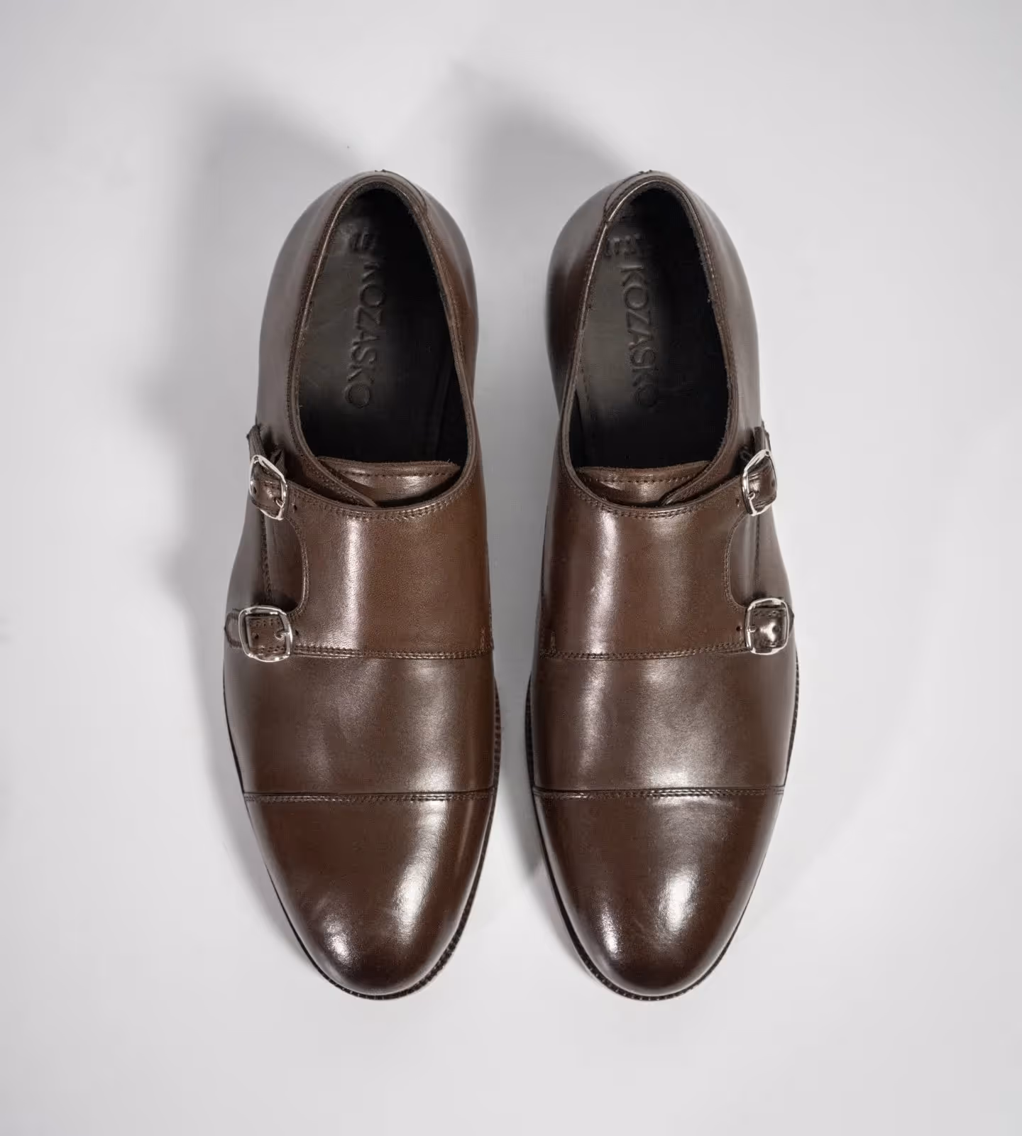 Hand Welted Brown Double Monk Strap Shoe  image 2