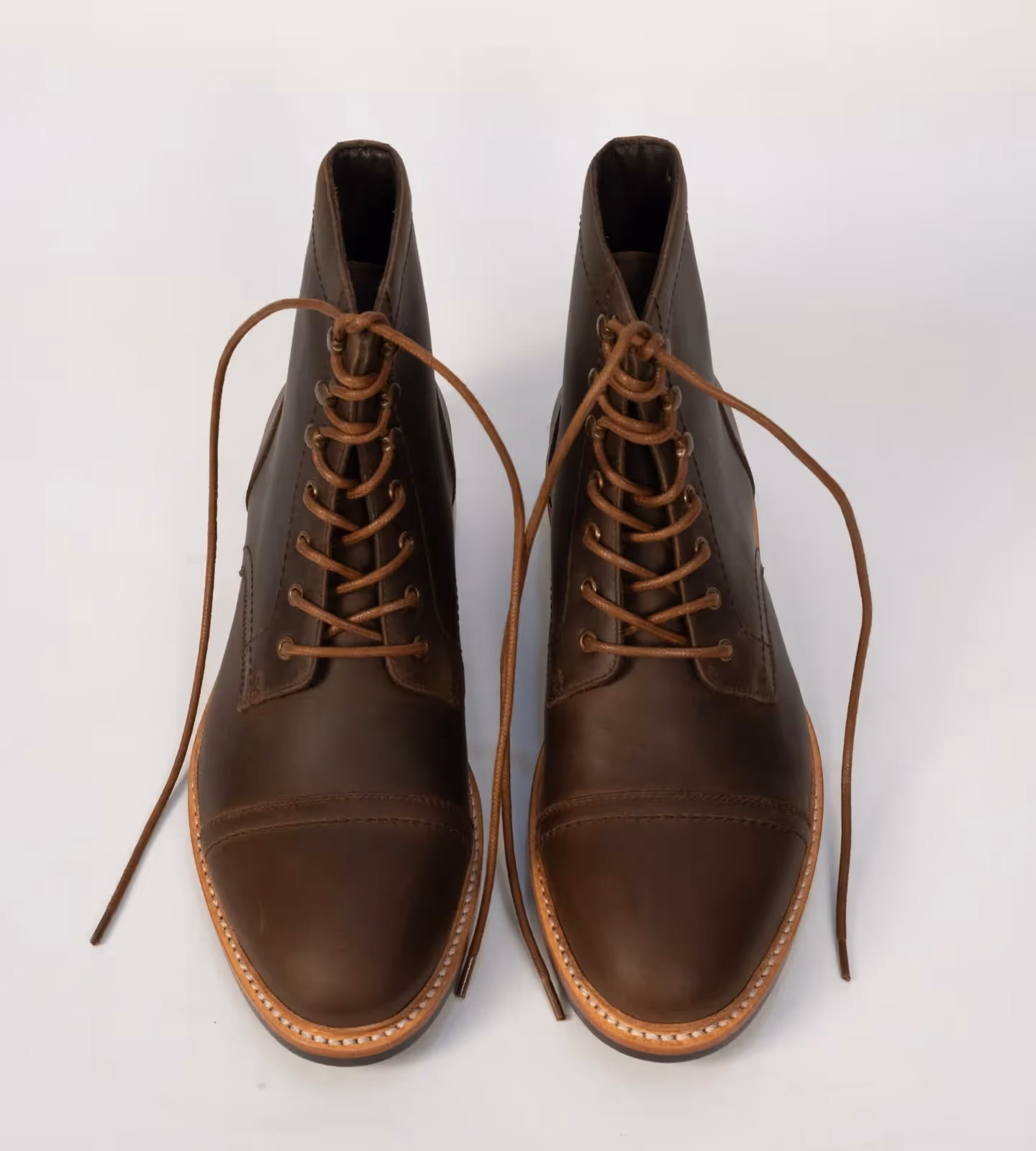 Hand Welted Brown Oiled Leather Captoe Boot image 4